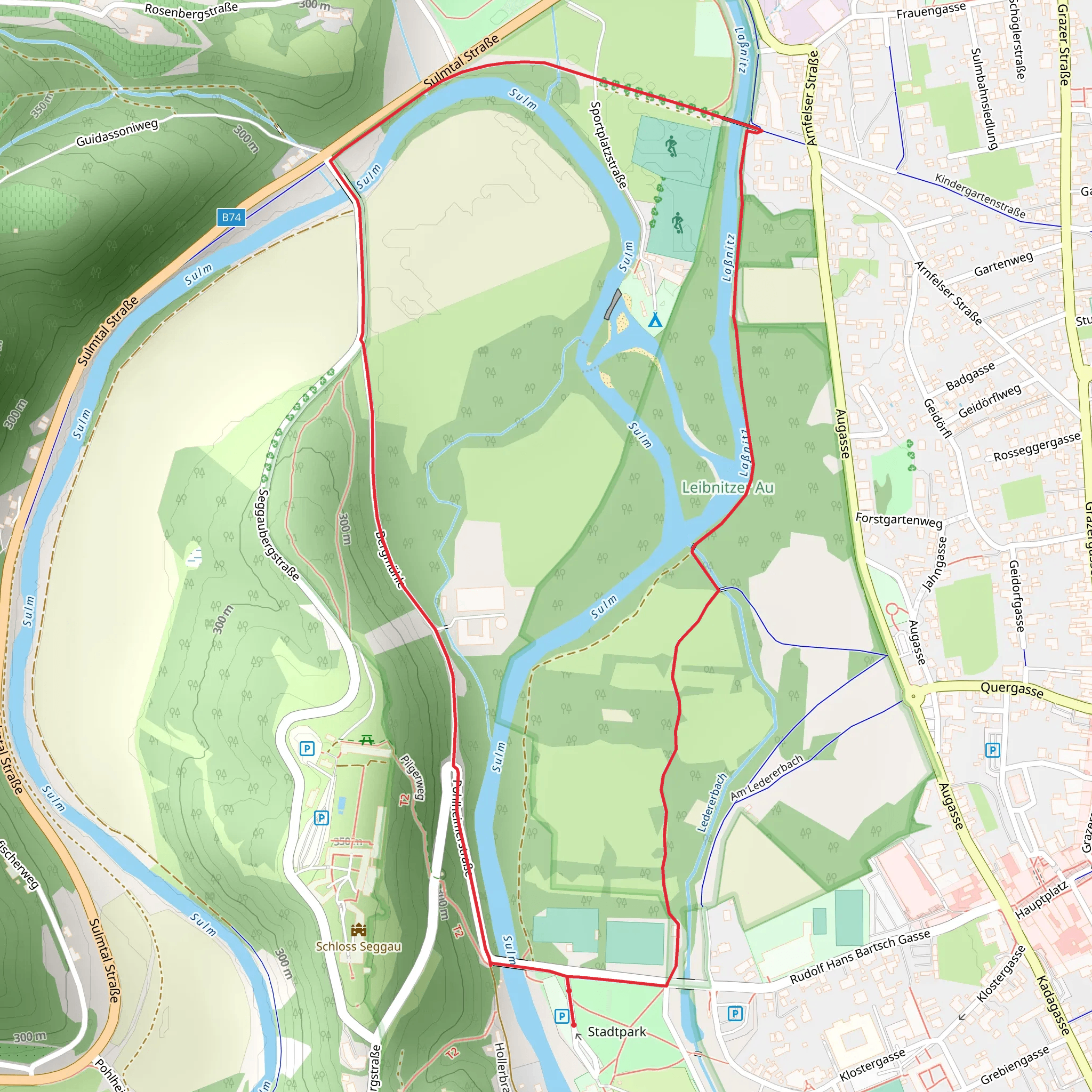 Leibnitzer Au - Short Recreation Trail mobile static map