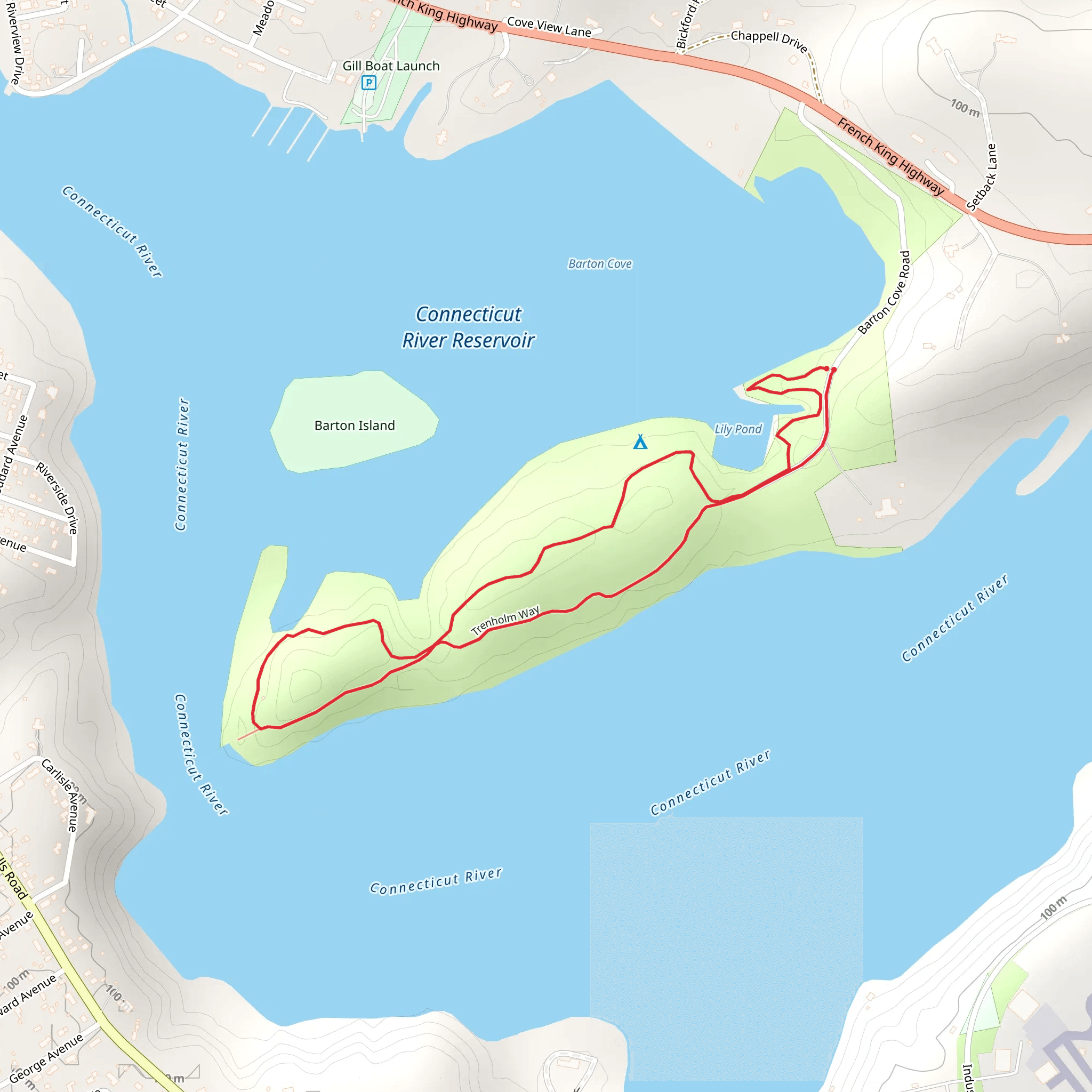 Barton Cove Loop Trail mobile static map