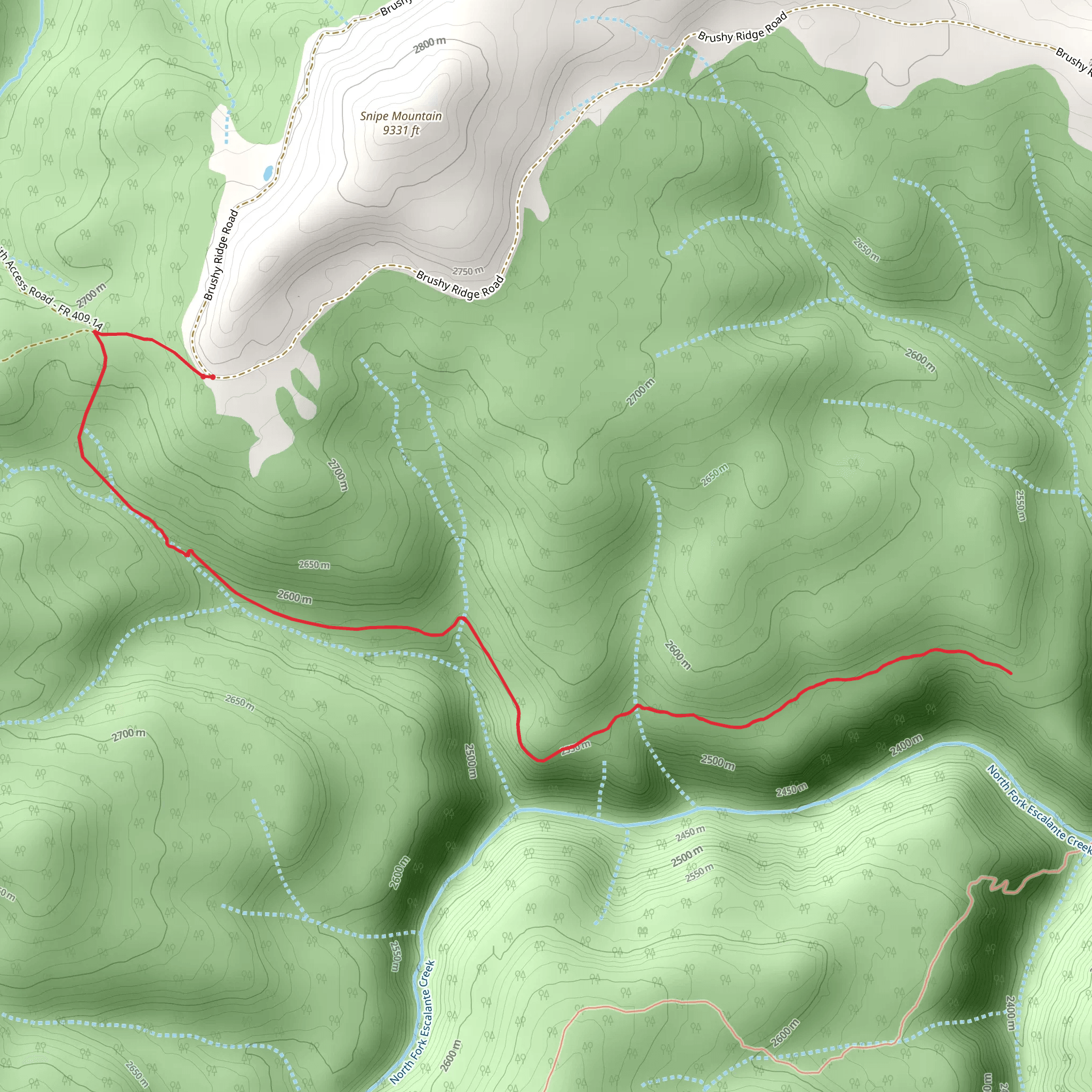 Short Point Bench Trail mobile static map