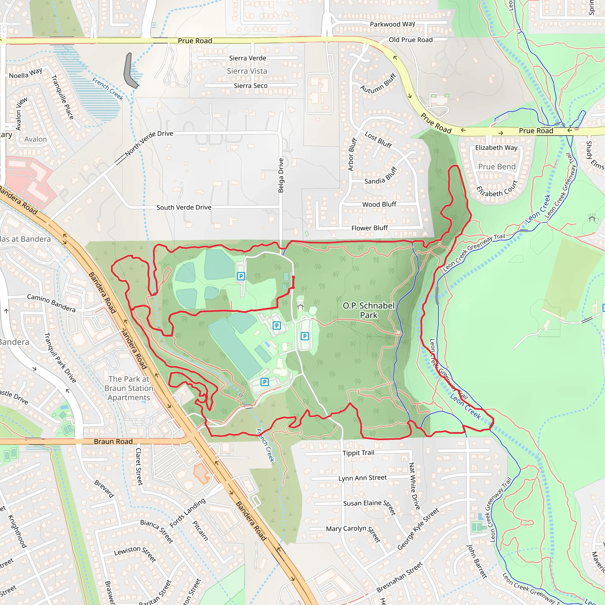 O P Schnabel Park and French Creek Loop mobile static map