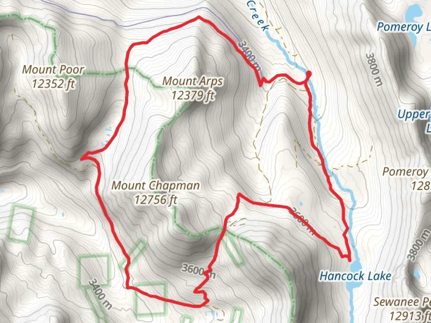 An image depicting the trail Hancock Lake, Hancock Pass and Williams Pass Loop and its surrounding area.