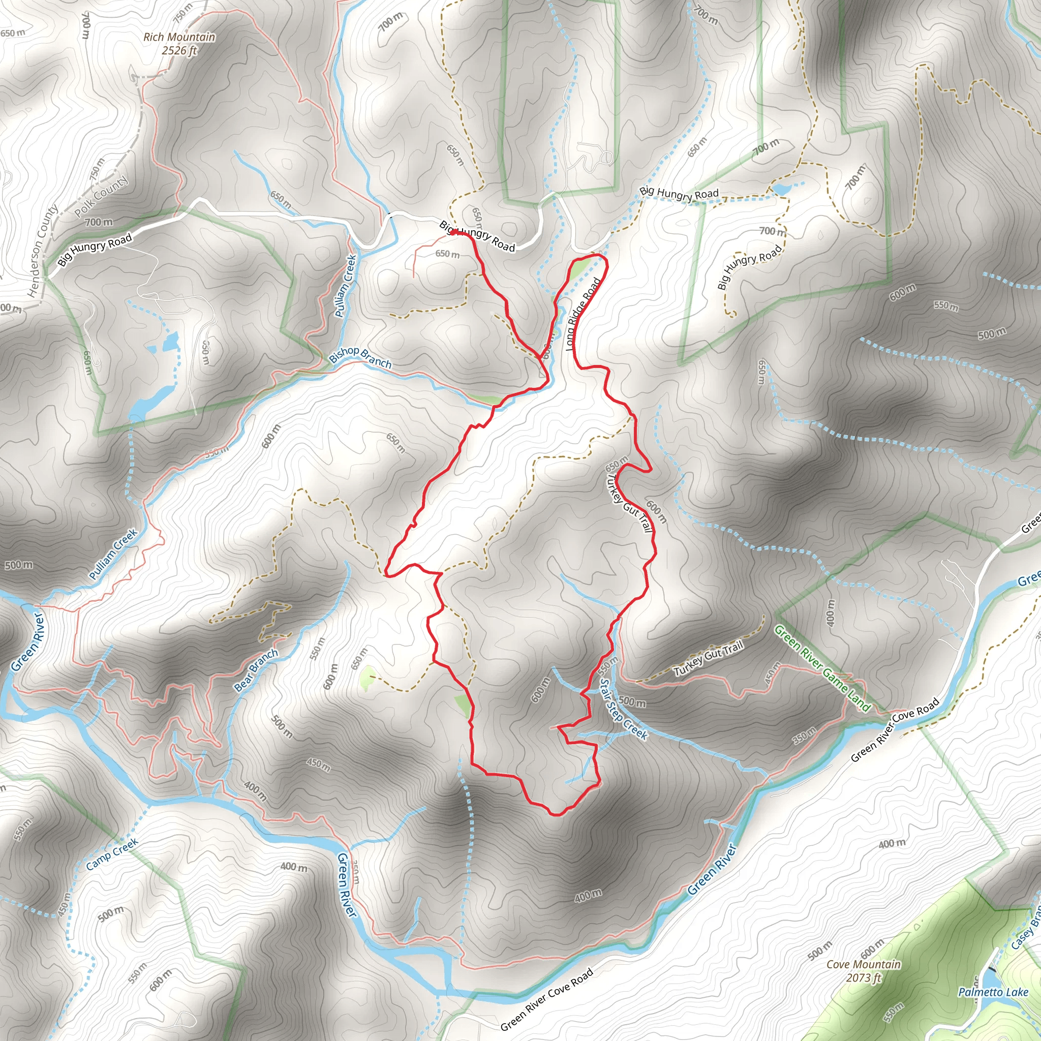 Bishop Branch Trail, Stair Step Fall Trail and Connector Trail mobile static map