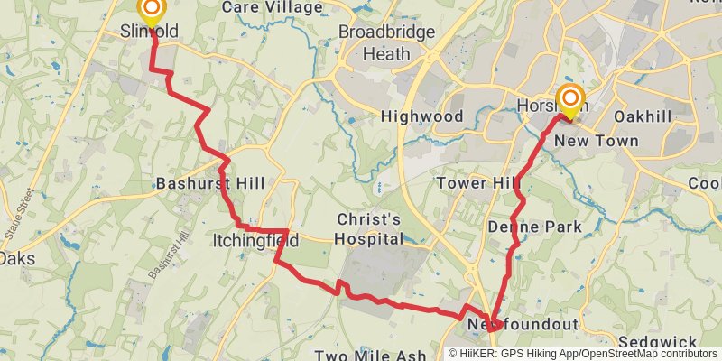Horsham Loop Walk stage 3 Map