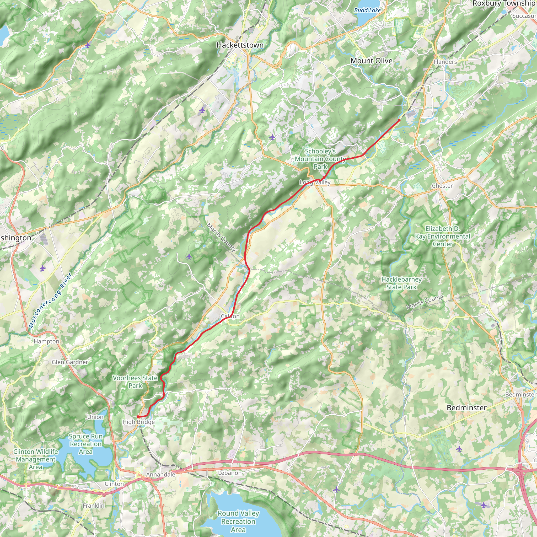 South Branch Raritan River - Columbia Trail mobile static map