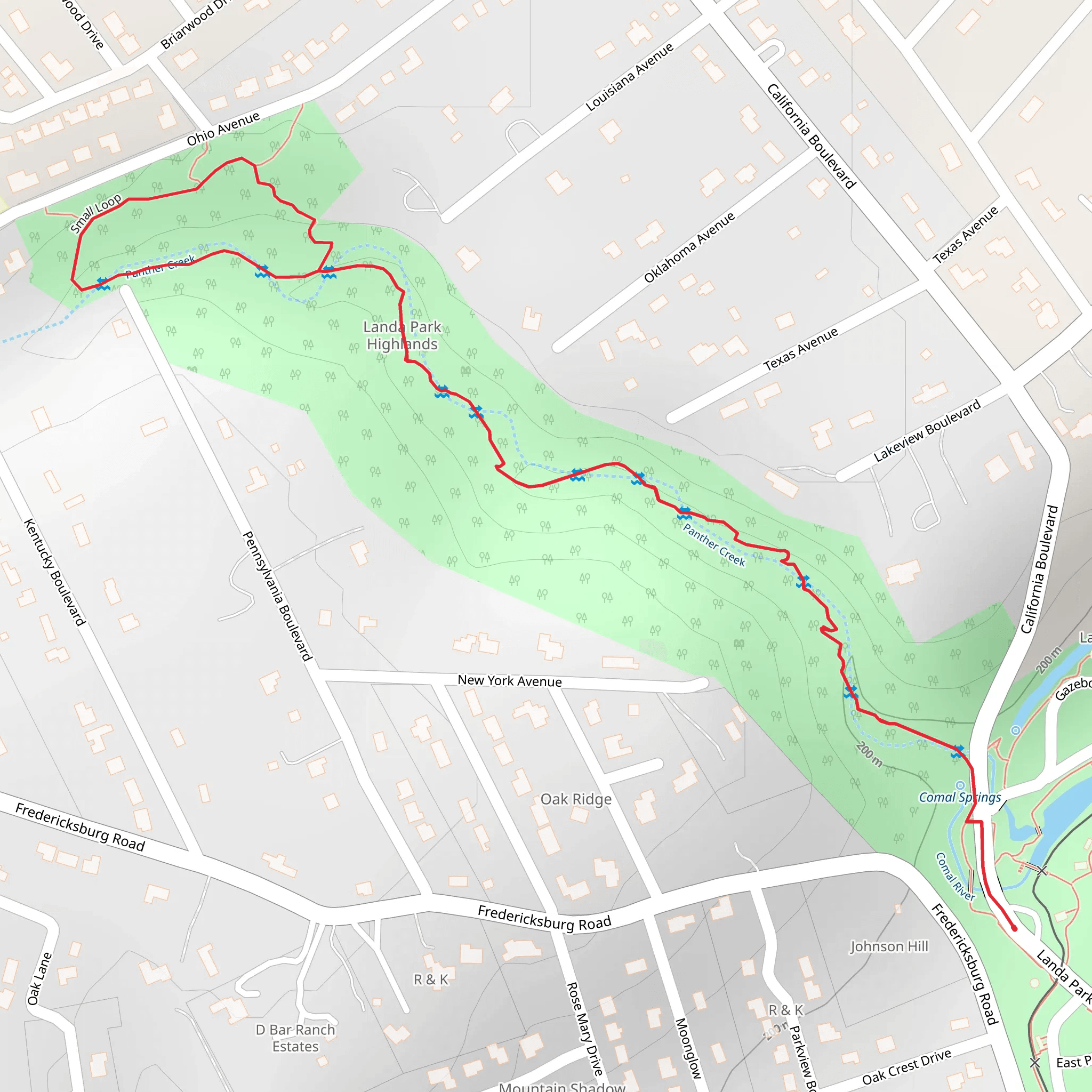 Panther Creek - Panther Canyon Loop mobile static map