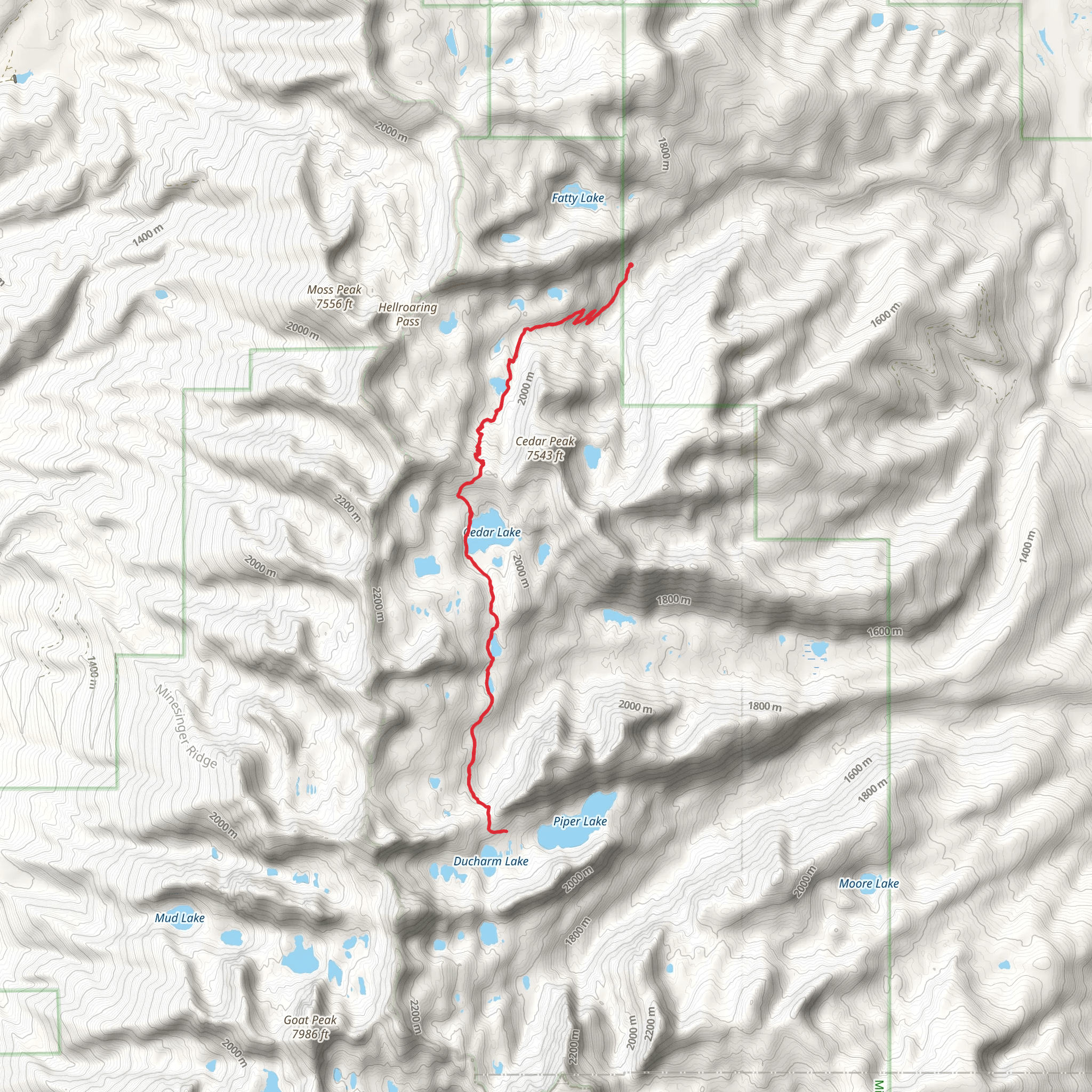 Cedar Lake Trail mobile static map