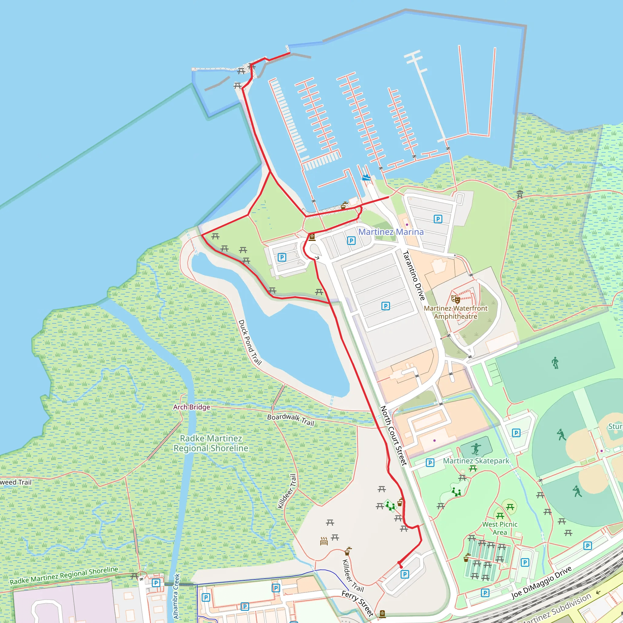 Duck Pond and Ferry Point Loop Trail mobile static map