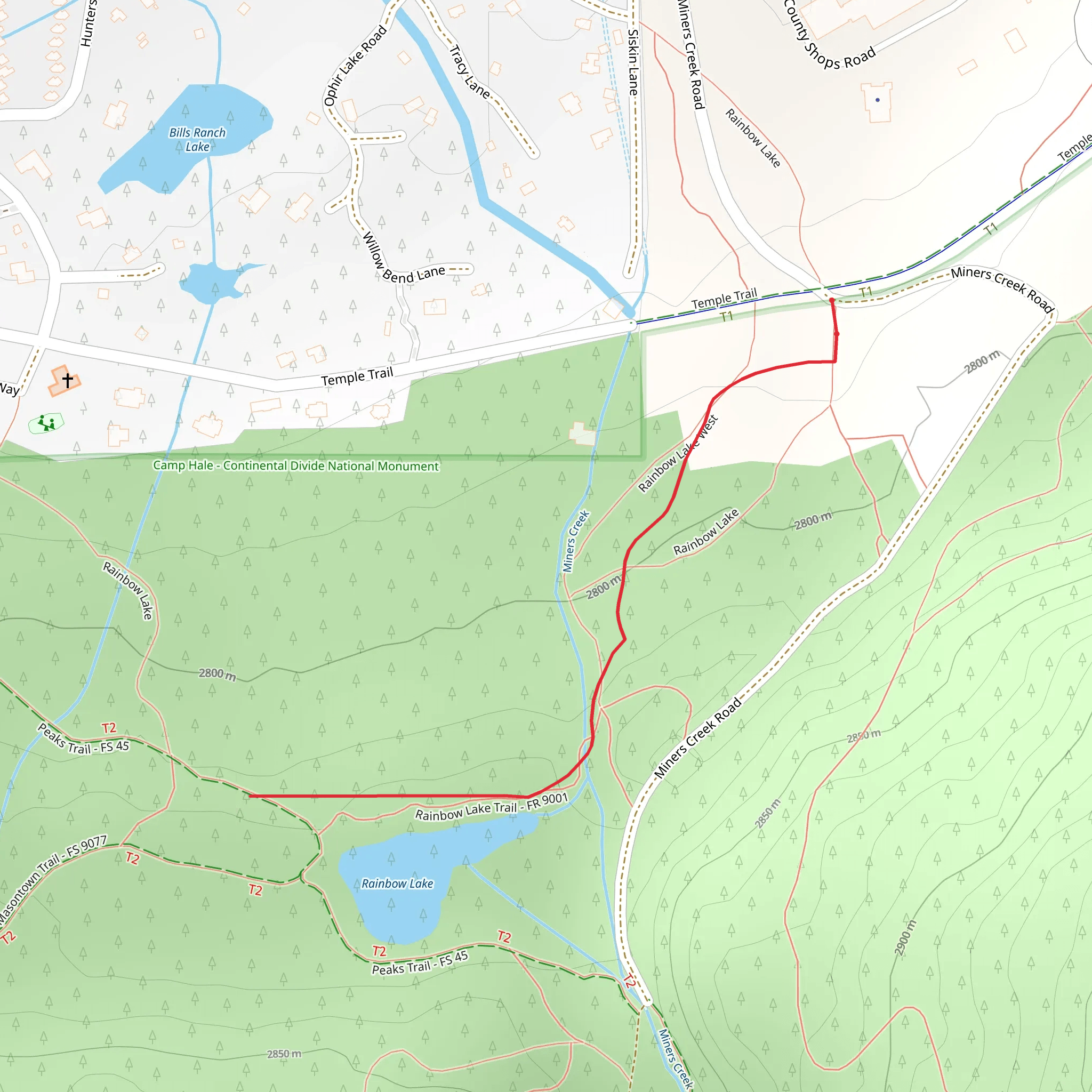 Rainbow Lake Trail mobile static map