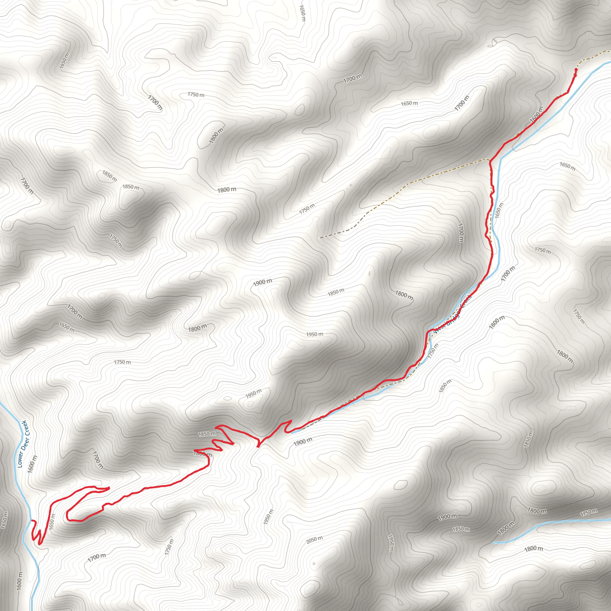 Tie Cutter Gulch Trail mobile static map