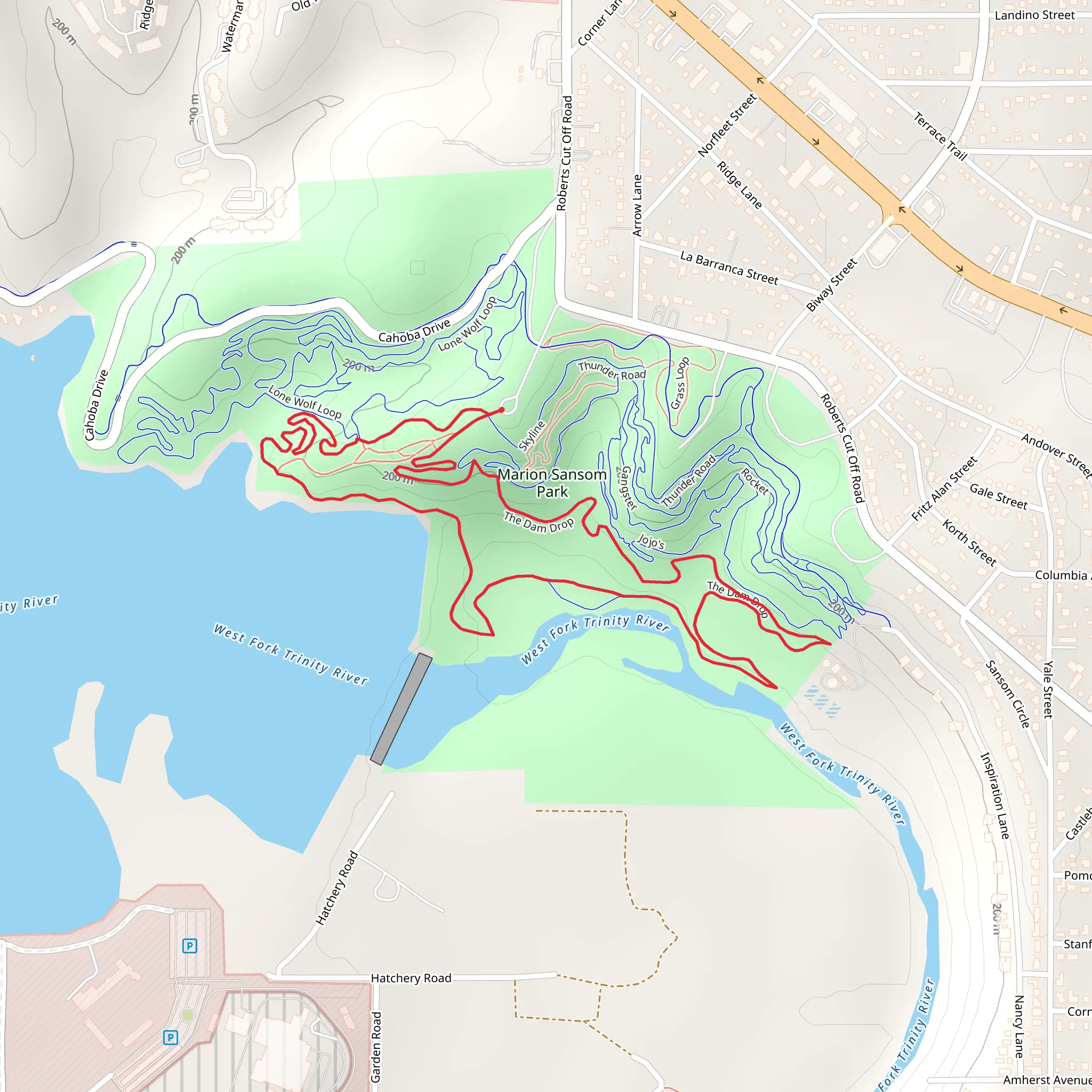The Dam Drop Loop mobile static map