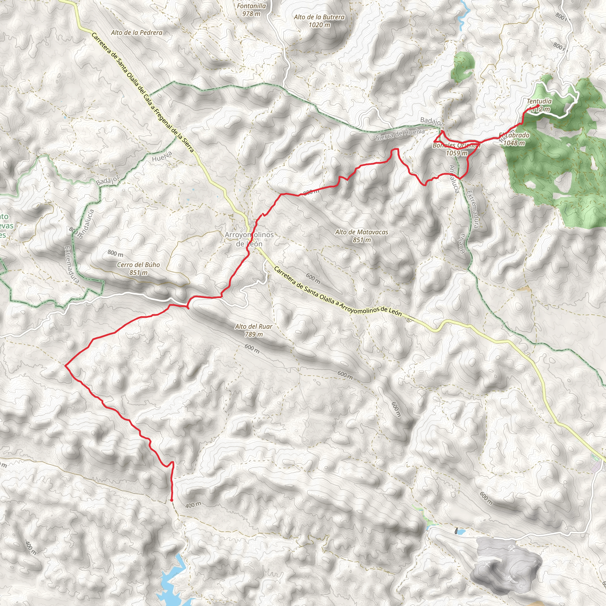 Rivera de Montemayor - Tentudía Monastery mobile static map