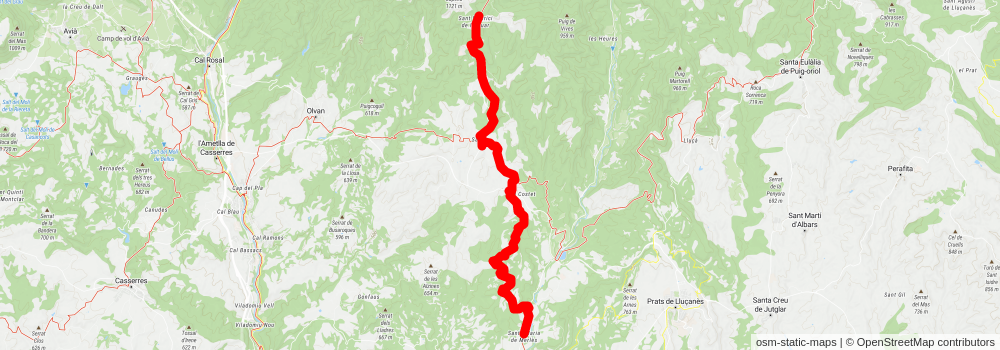 GR 4 Puigcerdà- Montserrat stage 5 Map