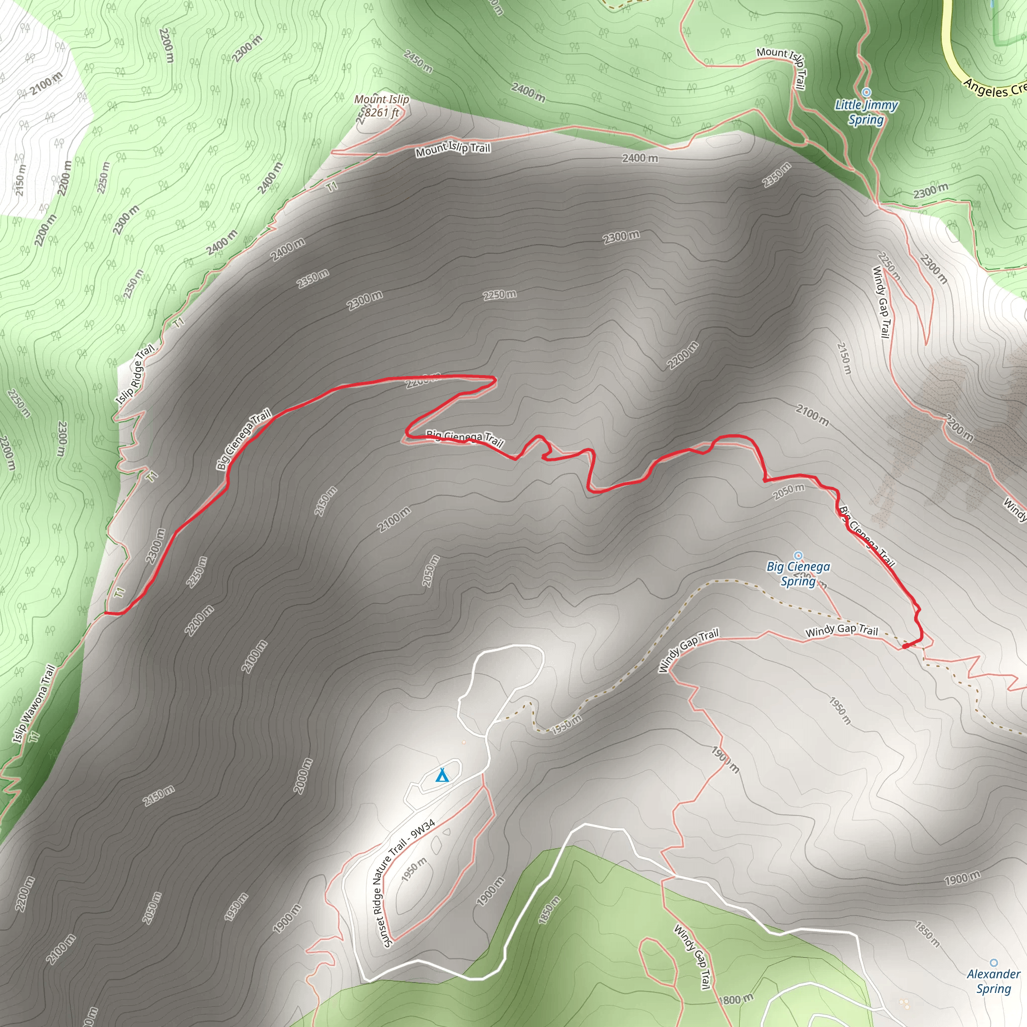 Big Cienega Trail mobile static map