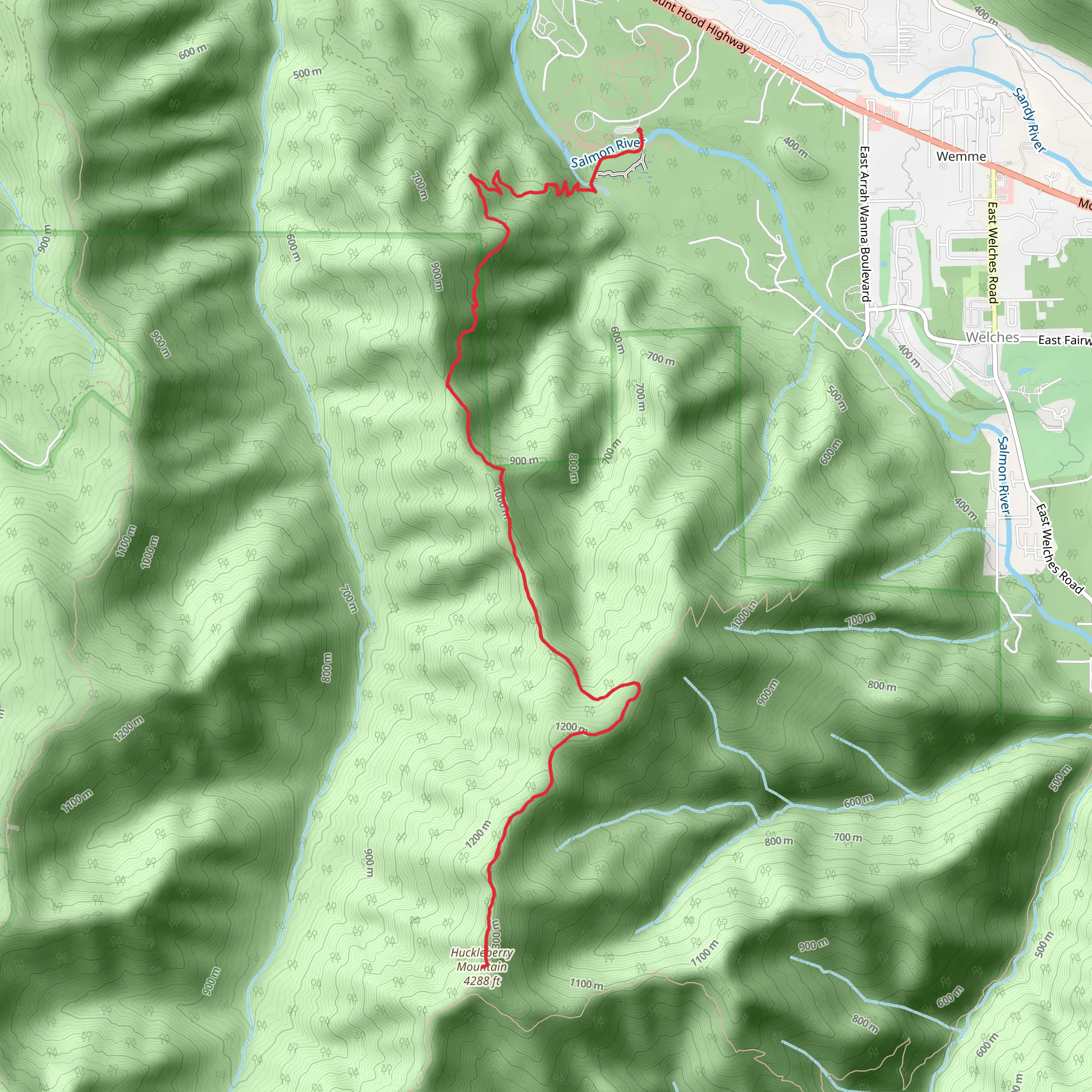 Huckleberry Mountain mobile static map