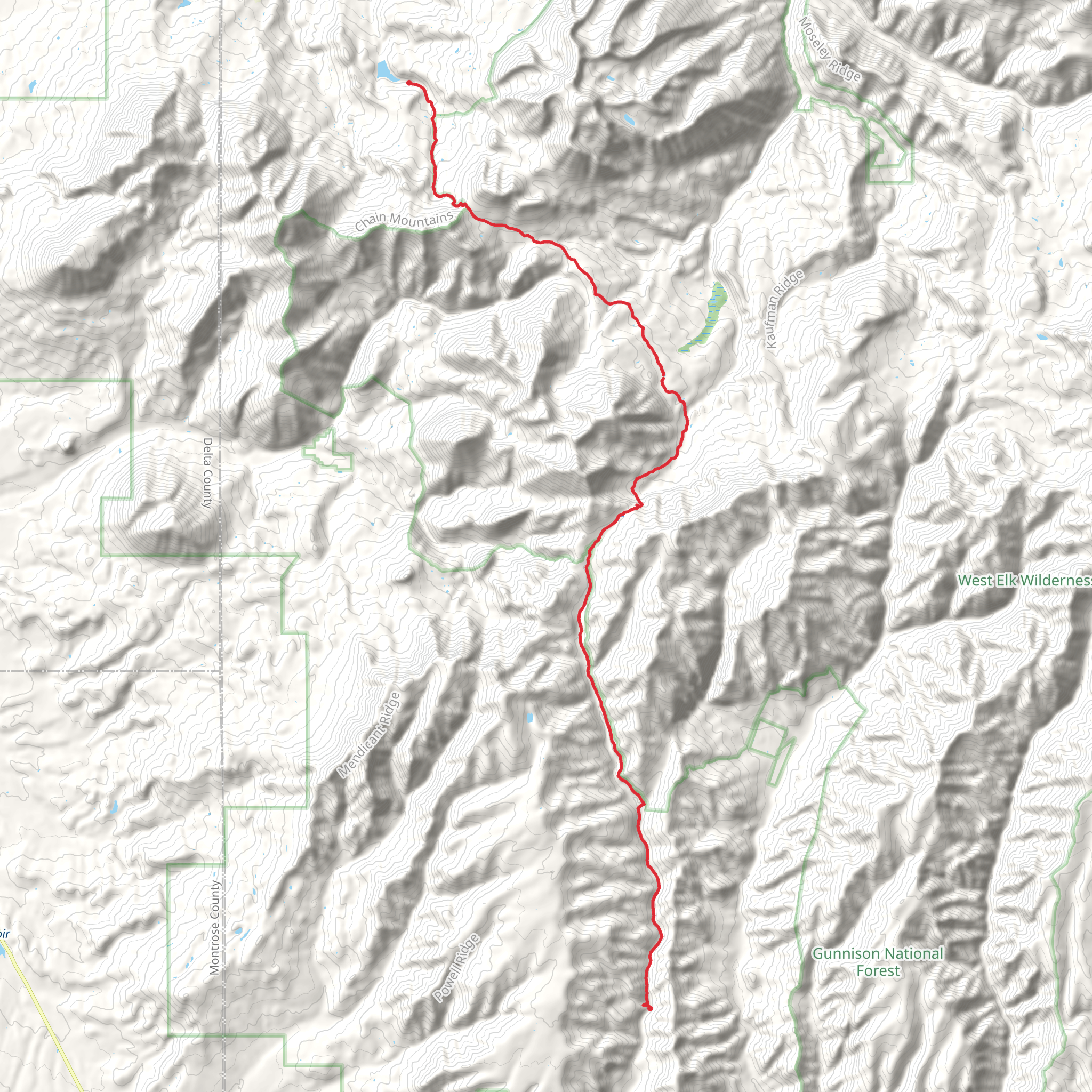 Curecanti Trail mobile static map