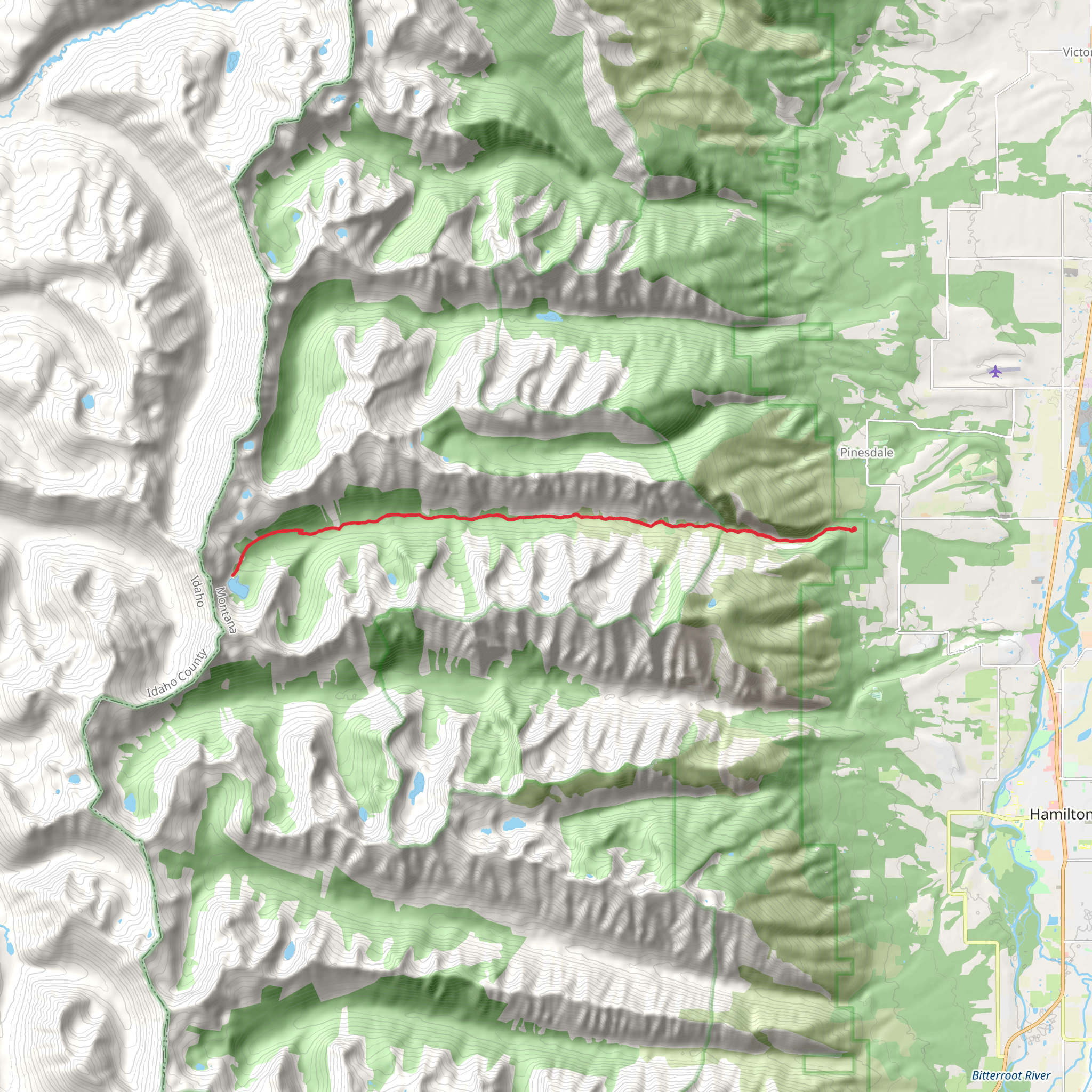 Mill Creek Trail from Mill Creek Trail Road mobile static map