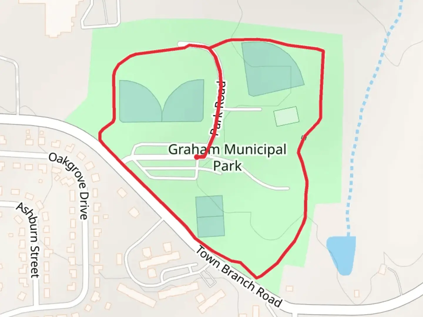 An image depicting the trail Graham Municipal Park Loop and its surrounding area.