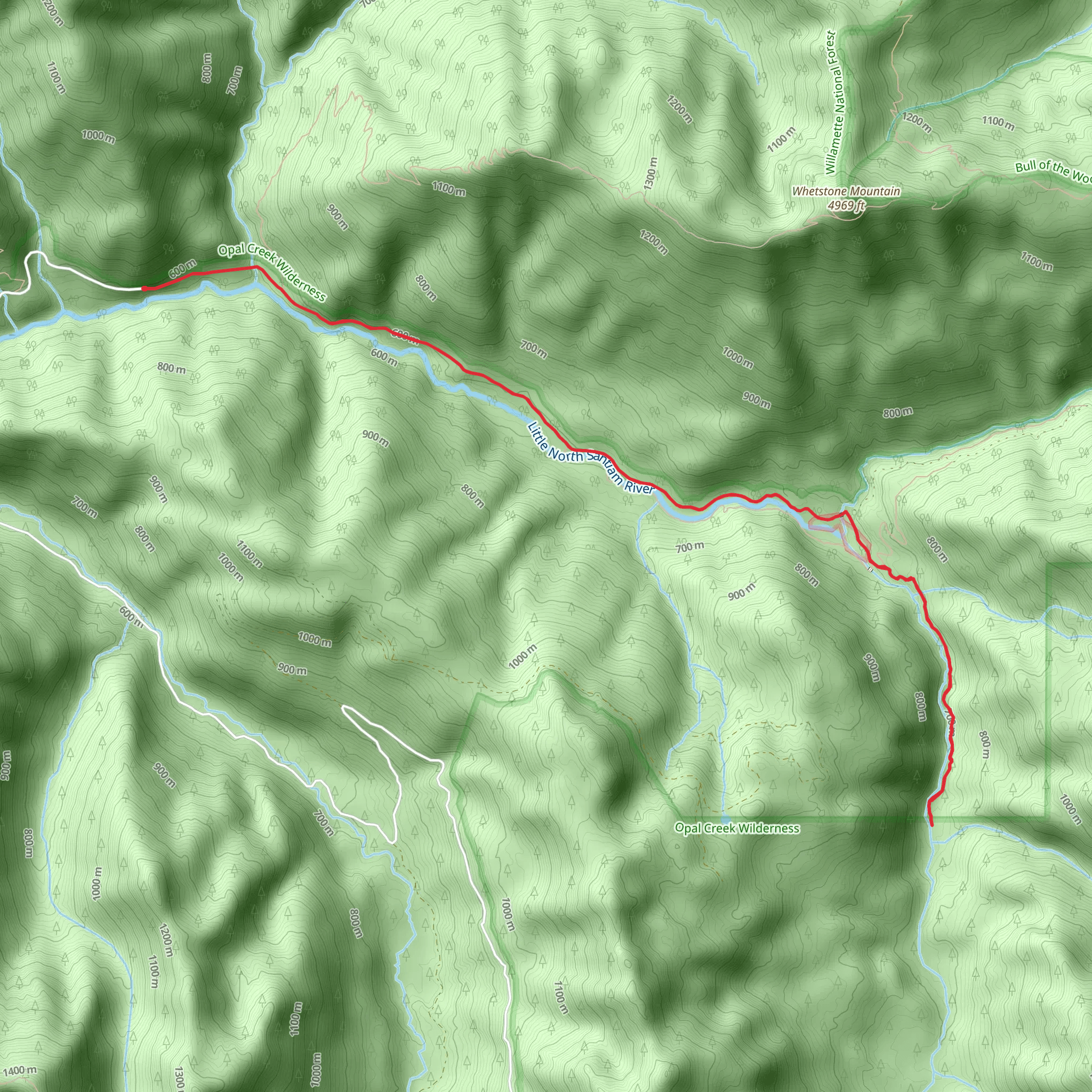 Opal Creek Trail mobile static map