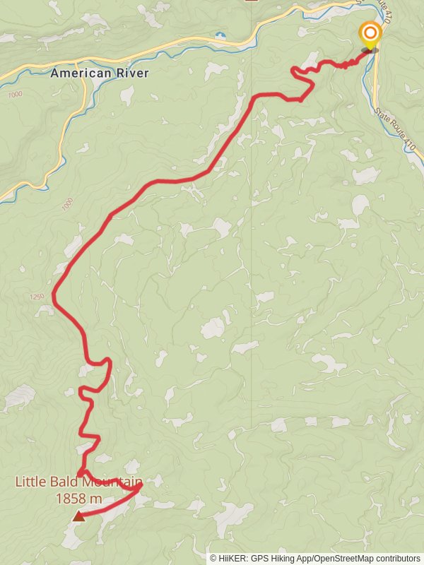 Little Bald Trail mobile static map