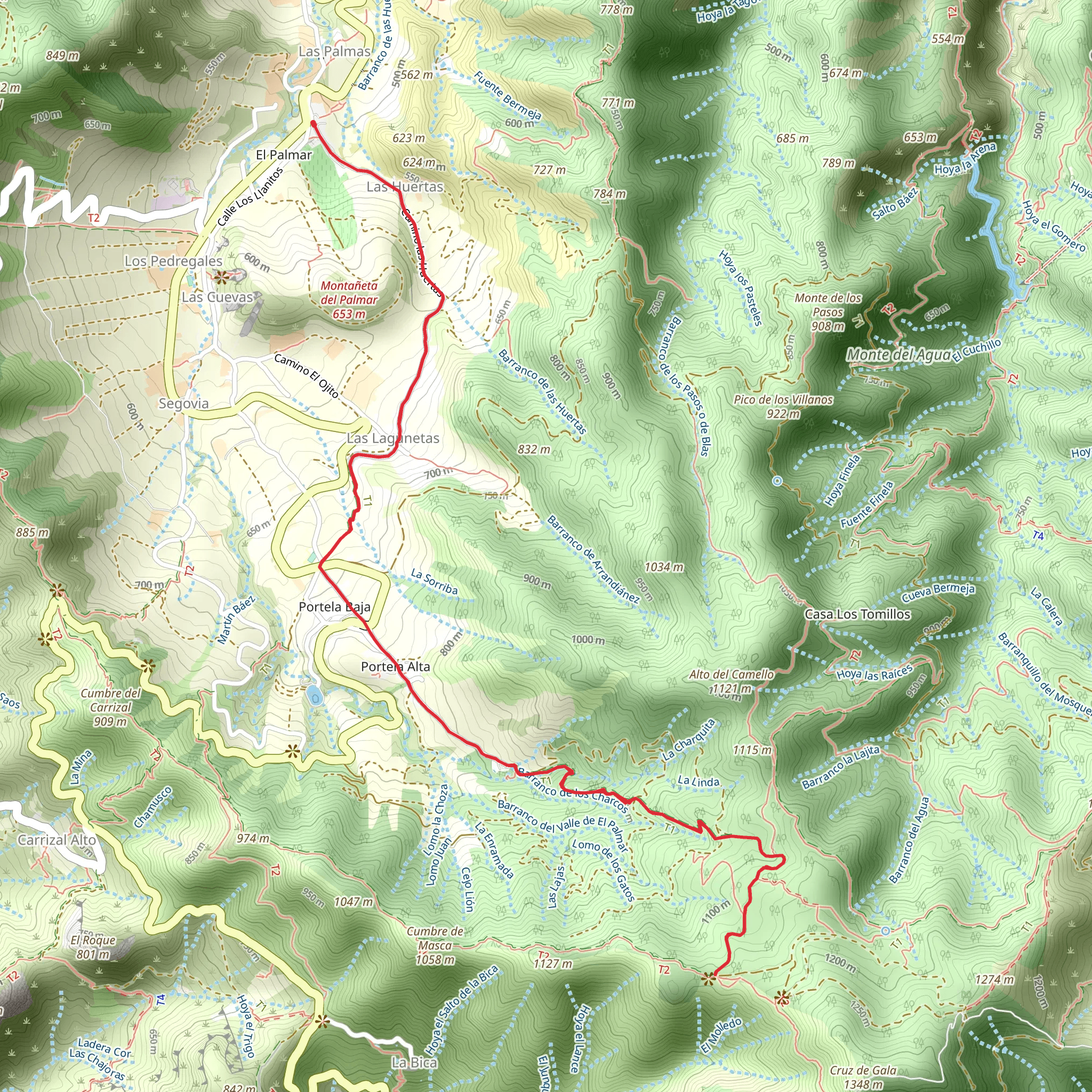 El Palmar - Cumbre de Bolico PR TF 56 mobile static map
