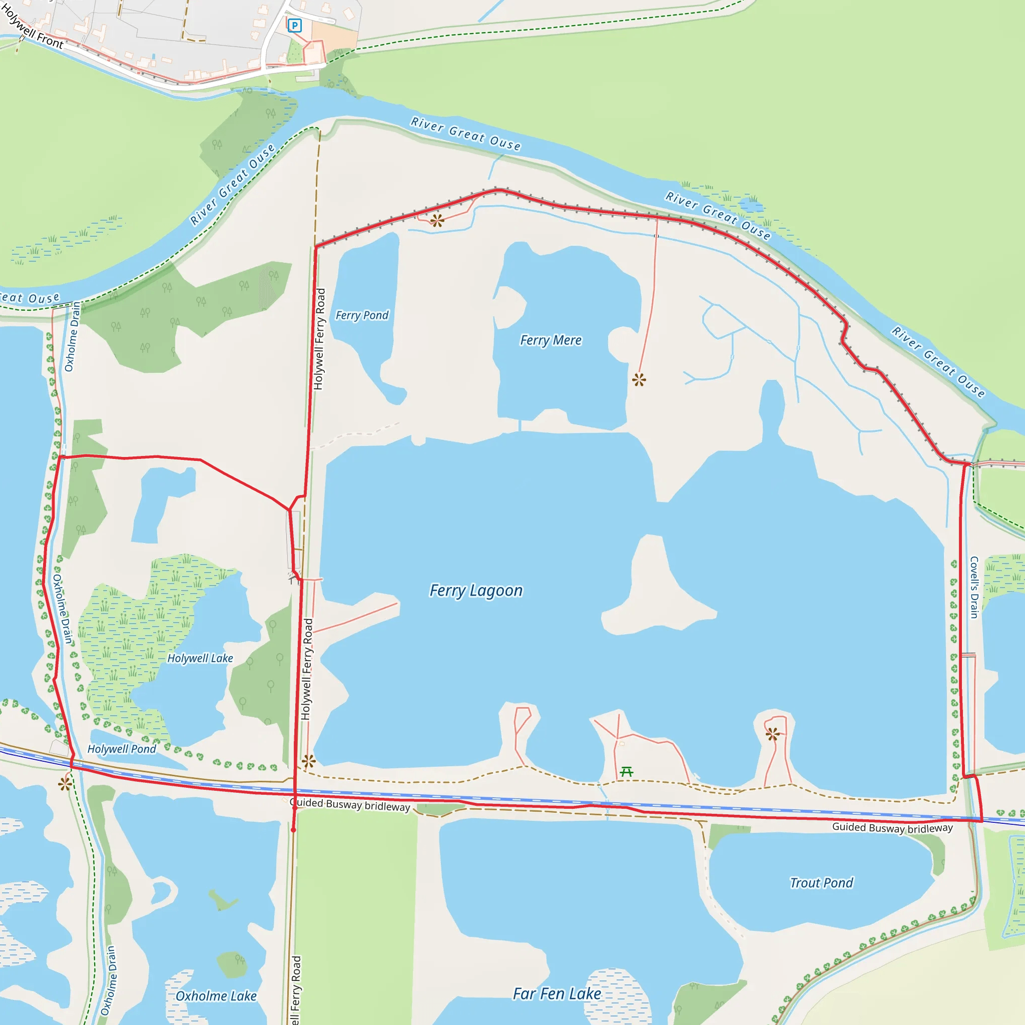 Fen Drayton Lakes Nature Reserve Loop mobile static map