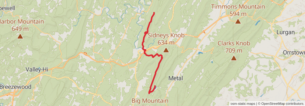 American Perimeter Trail - Northern Appalachian Primary stage 74 Map