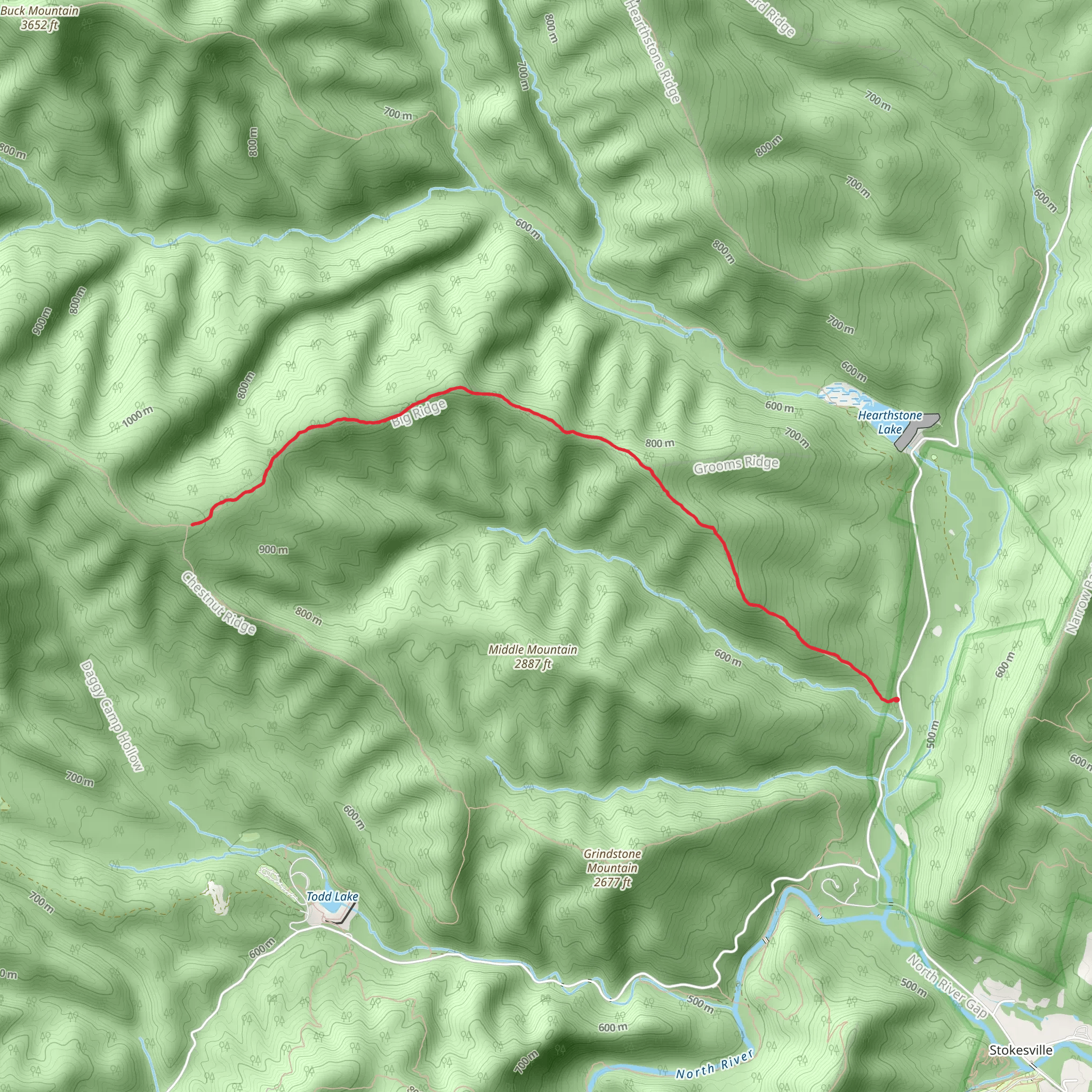 Groom's Ridge Trail mobile static map