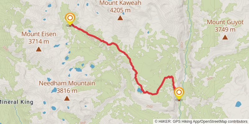 High Sierra Trail stage 3 Map