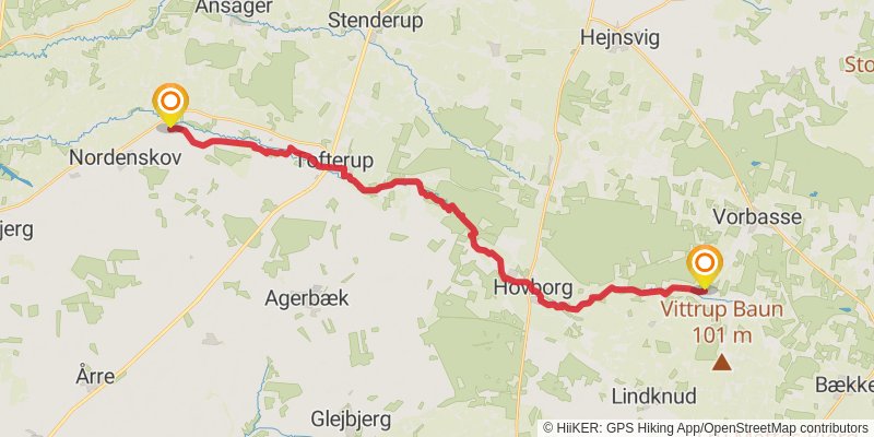 Jutland Coast To Coast Trail stage 4 Map