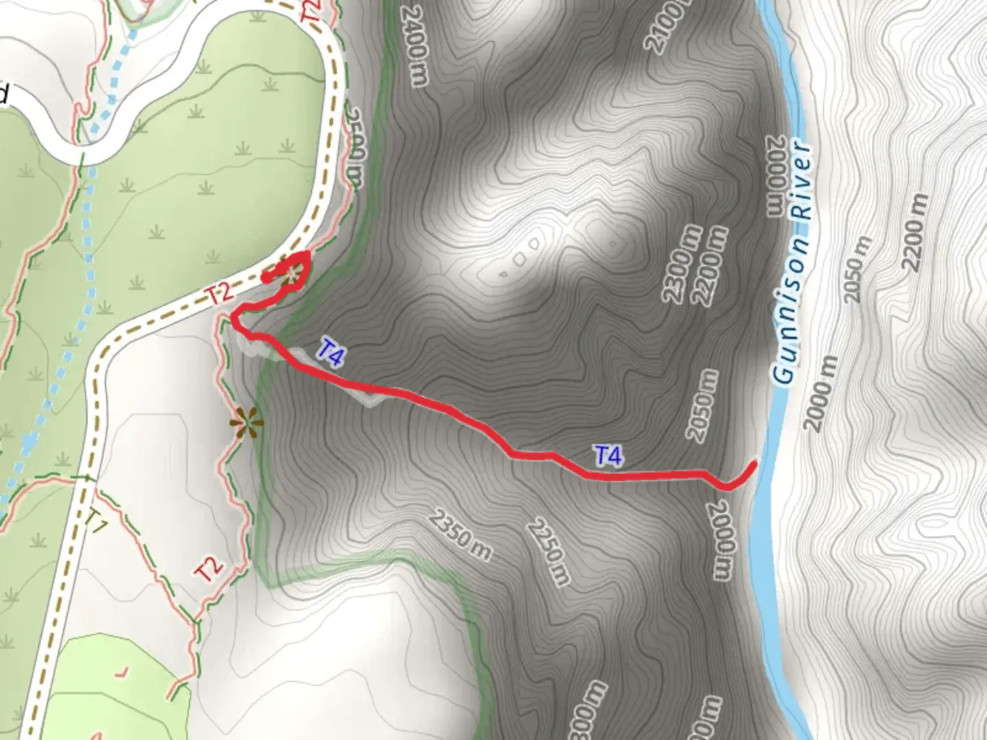 An image depicting the trail Tomichi Route and its surrounding area.