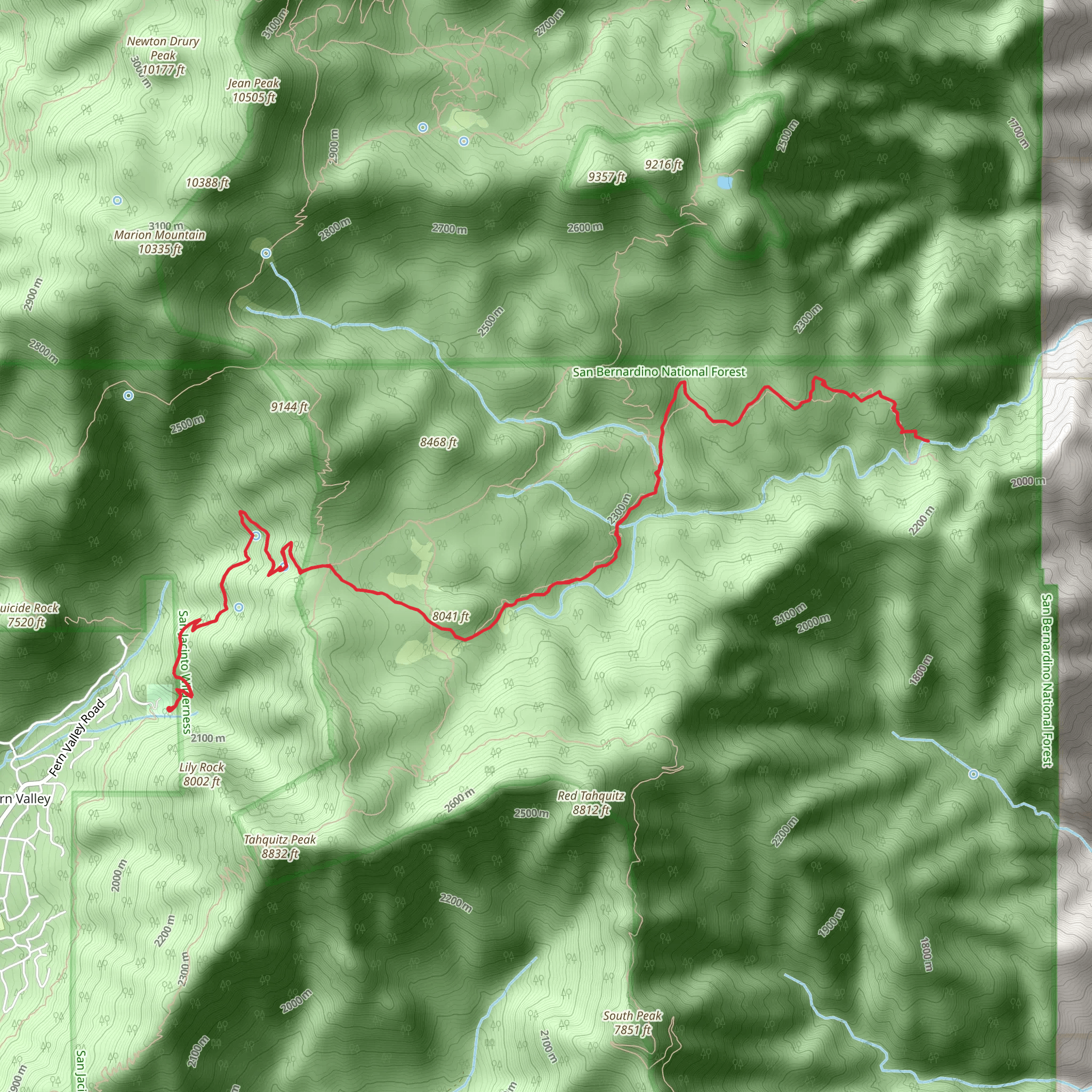 Caramba Overlook via Devils Slides Trail mobile static map