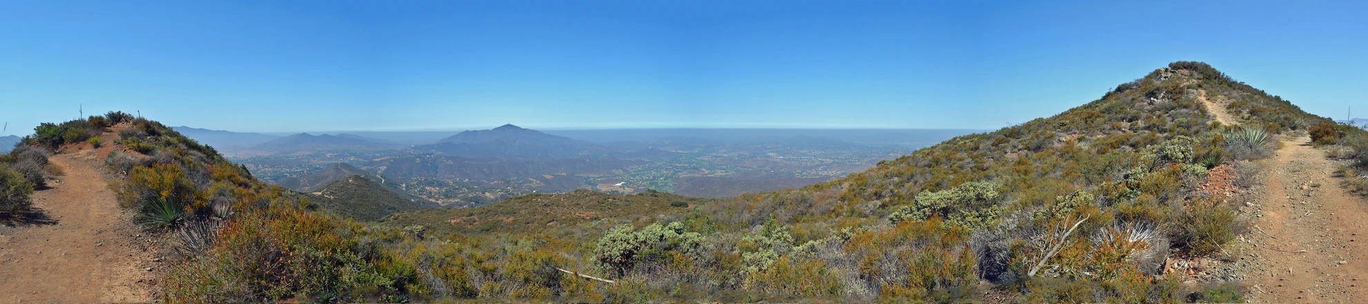 An image depicting the trail McGinty Mountain from Jamul Drive and its surrounding area.