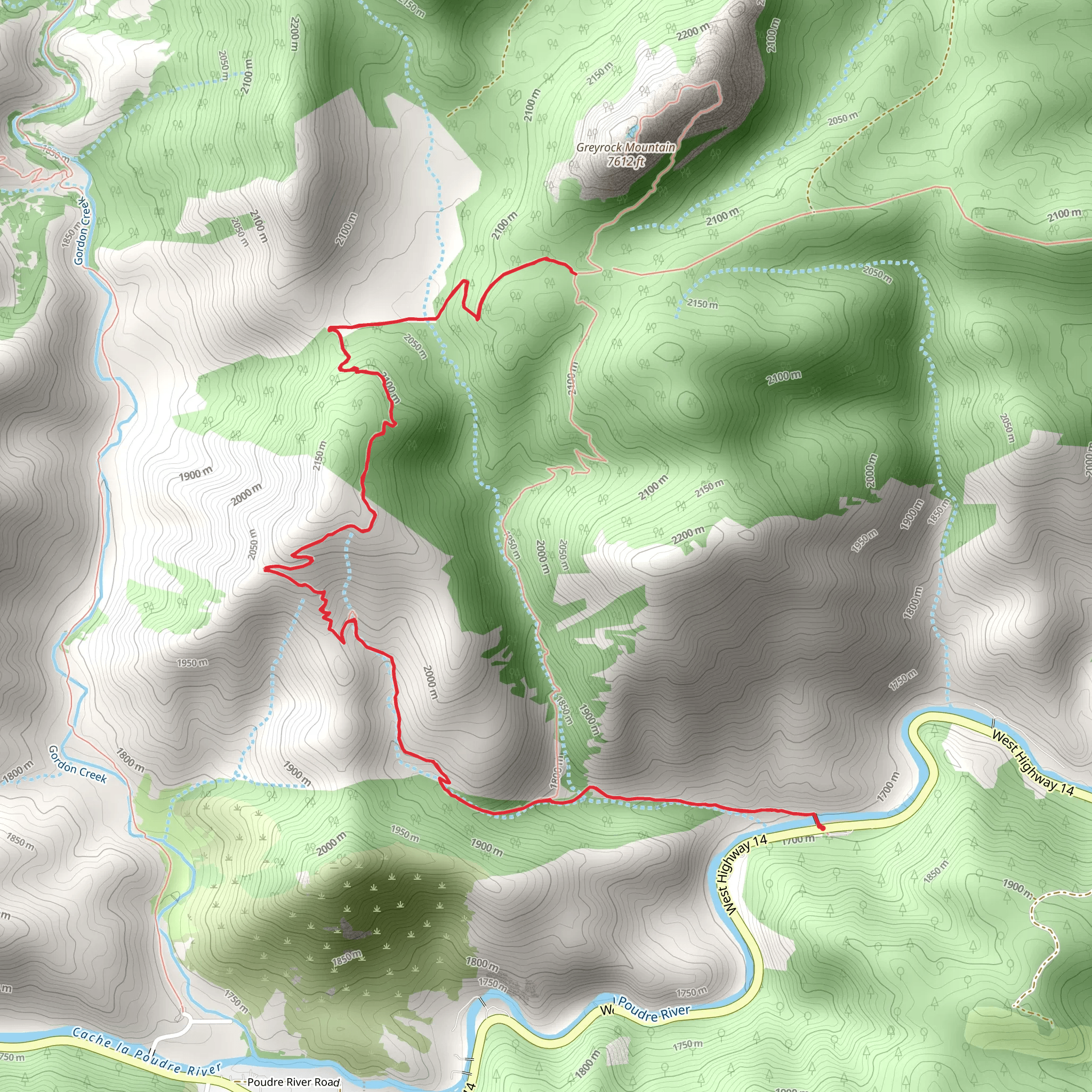 Greyrock Meadows Trail mobile static map