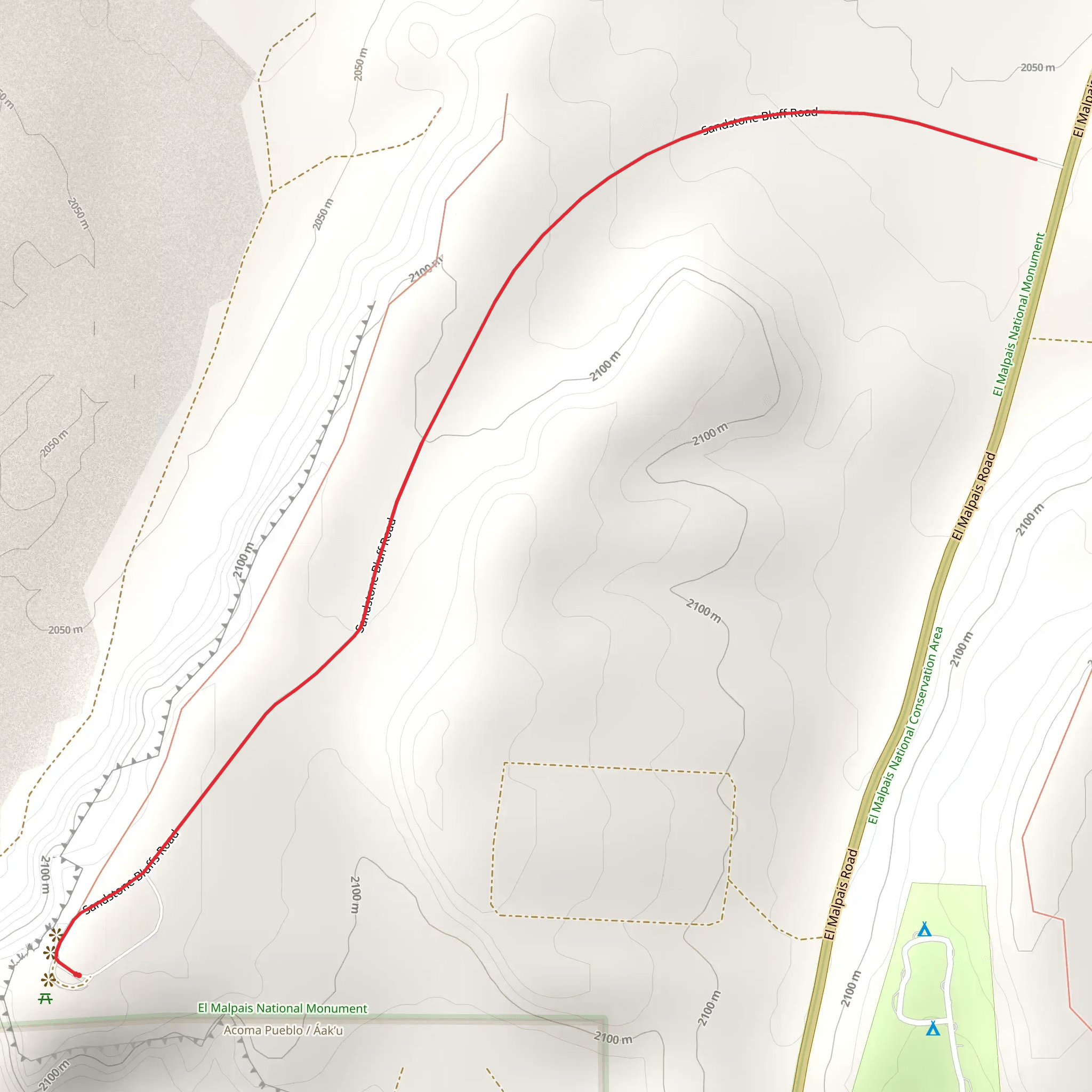 Sandstone Bluffs Road Walk mobile static map