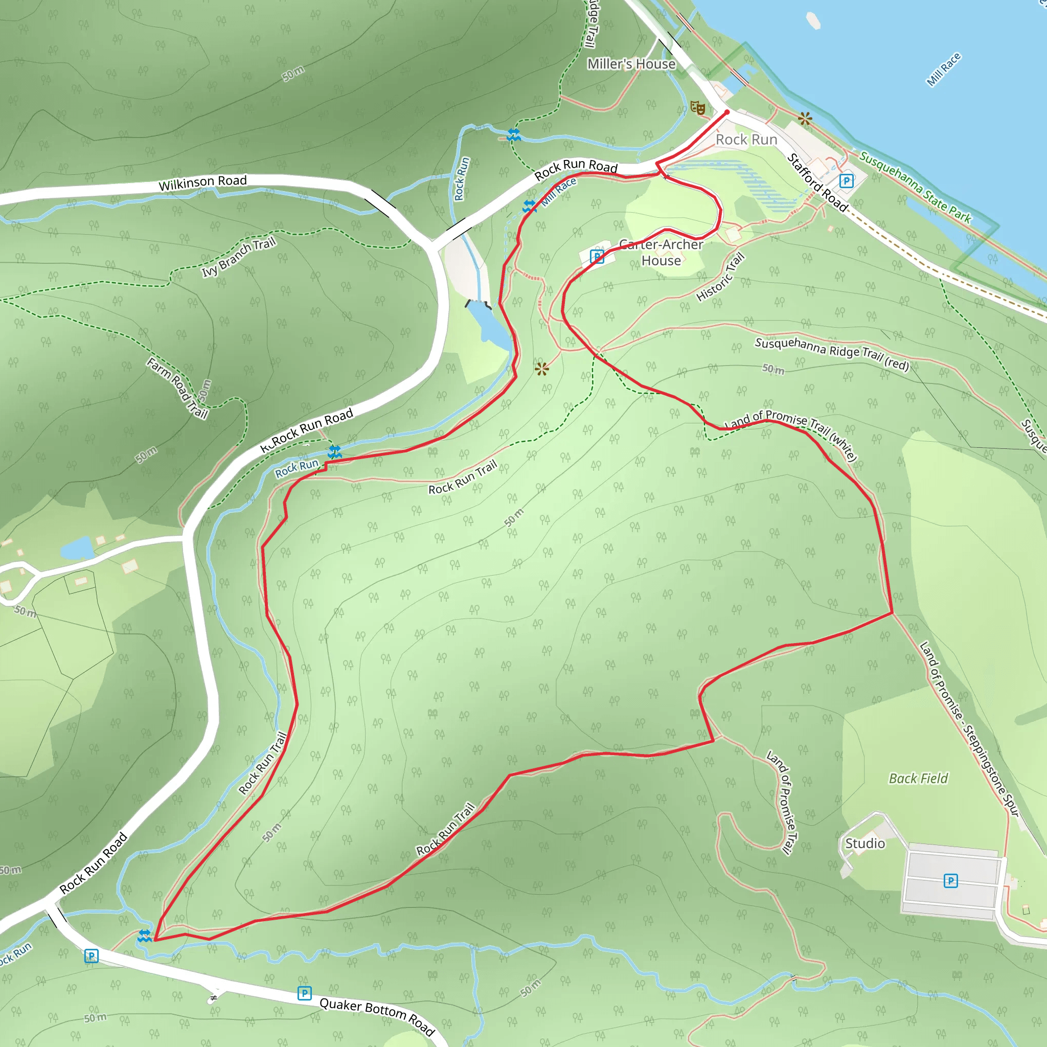 Rock Run and Historic Loop Trail mobile static map