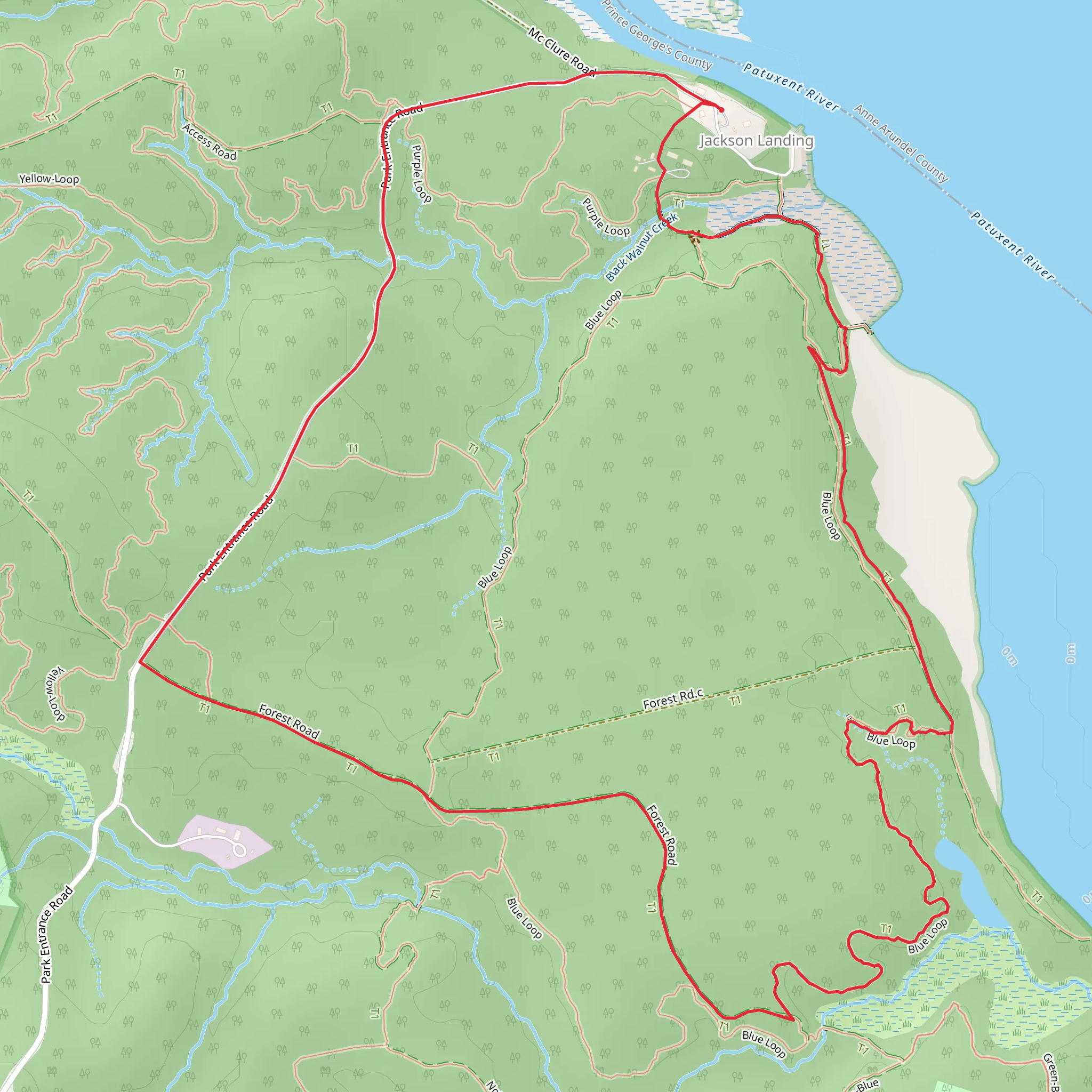 Jackson Landing Loop mobile static map