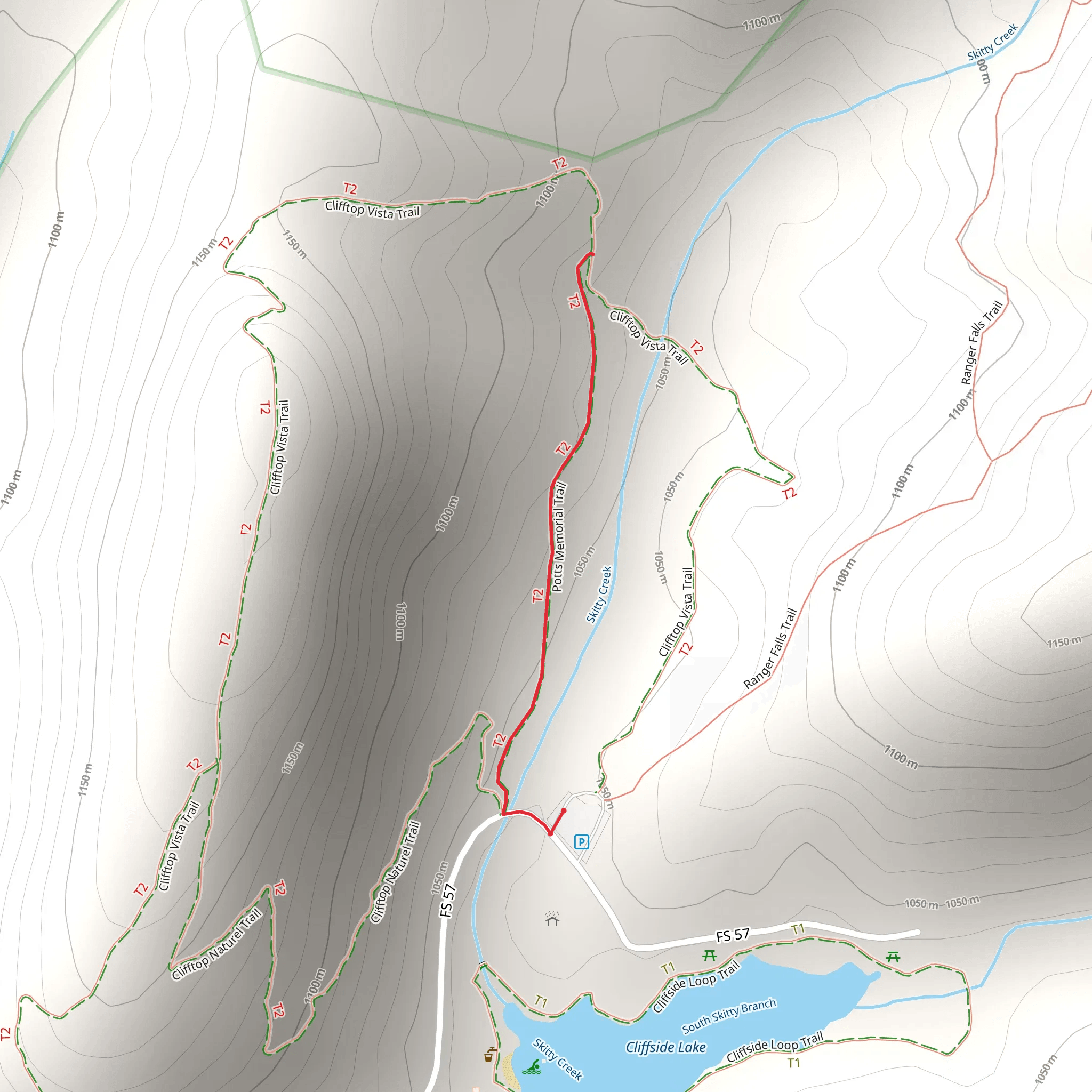 Potts Memorial Trail mobile static map