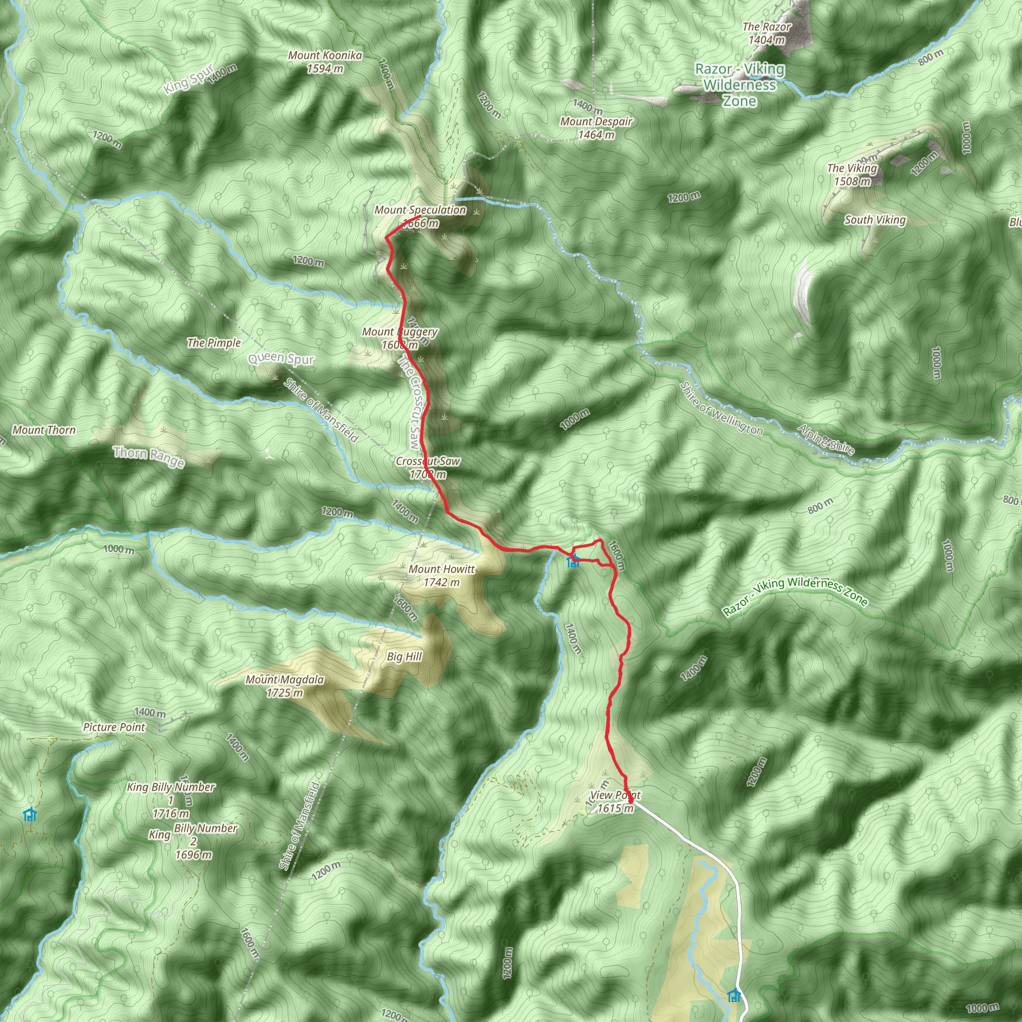 Crosscut Saw and Mt Speculation Trail mobile static map
