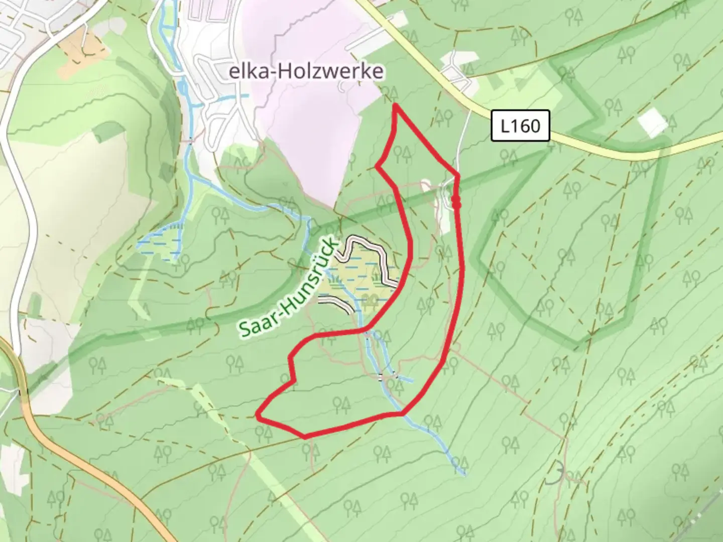 An image depicting the trail Via Sancti Martini and Saar Hunsrueck Steig Loop and its surrounding area.
