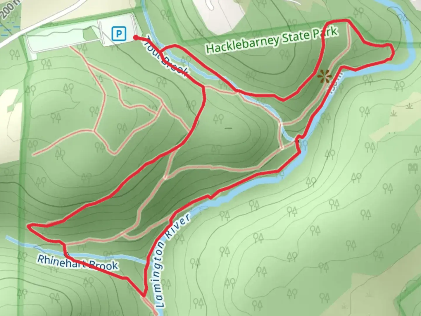 An image depicting the trail Riverside and Windy Ridge Loop Trail and its surrounding area.