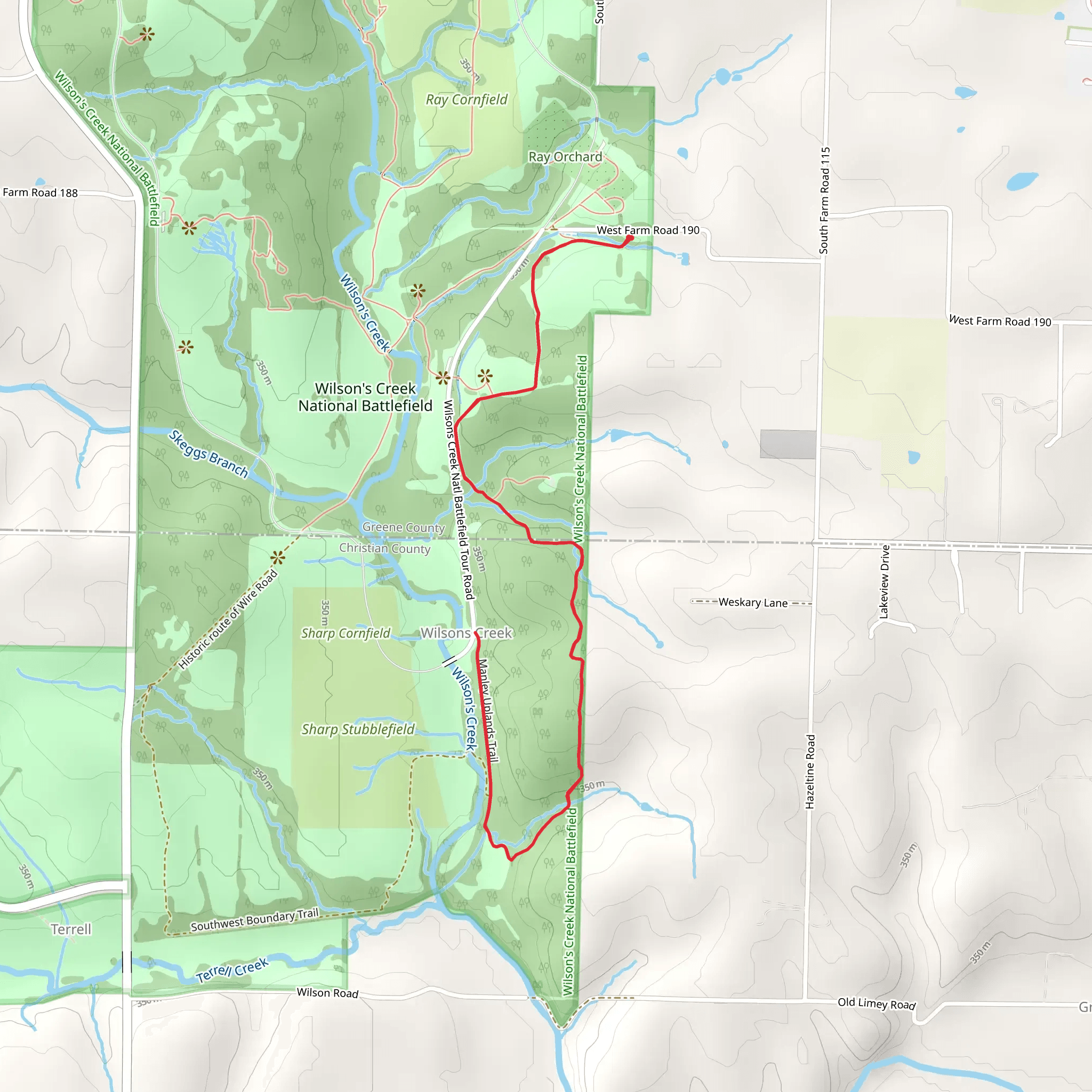 Manley Cemetery mobile static map