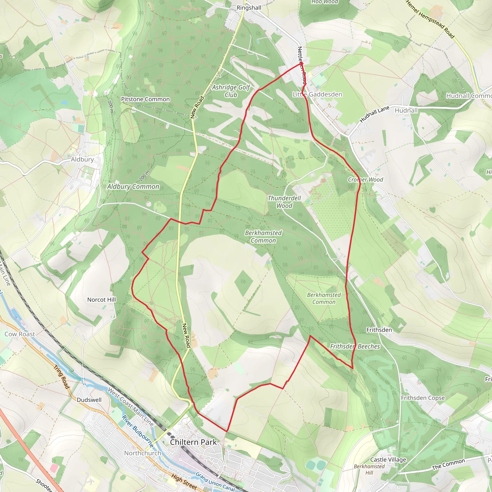 Frithsden Beeches and Little Gaddesden Country Park Loop mobile static map
