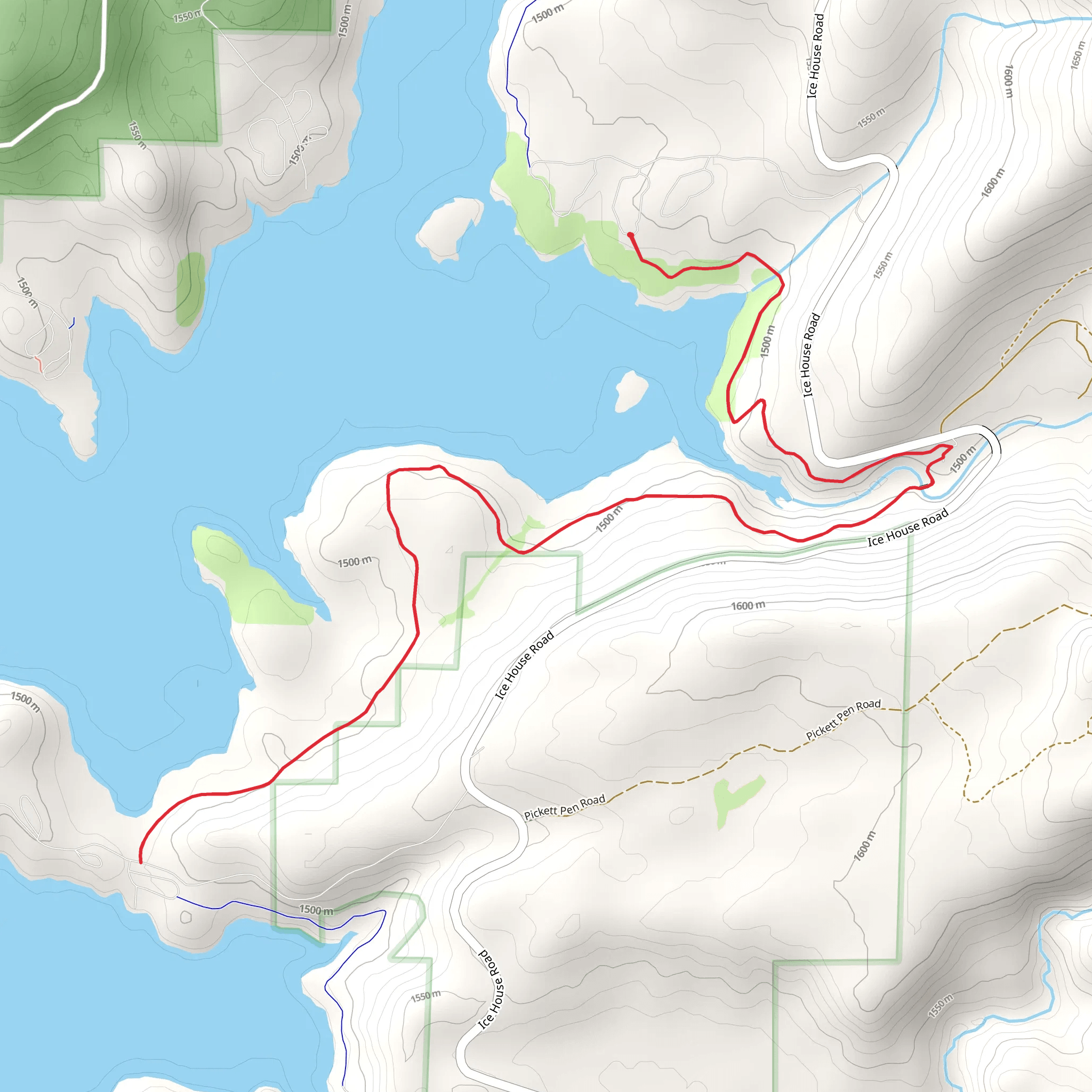 Big Sliver Creek and Jones Fork Silver Creek Walk mobile static map