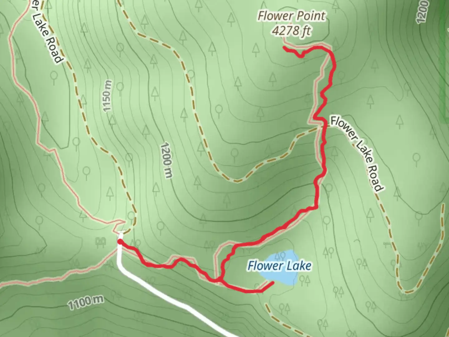 An image depicting the trail Flower Lake Lookout Trail and its surrounding area.