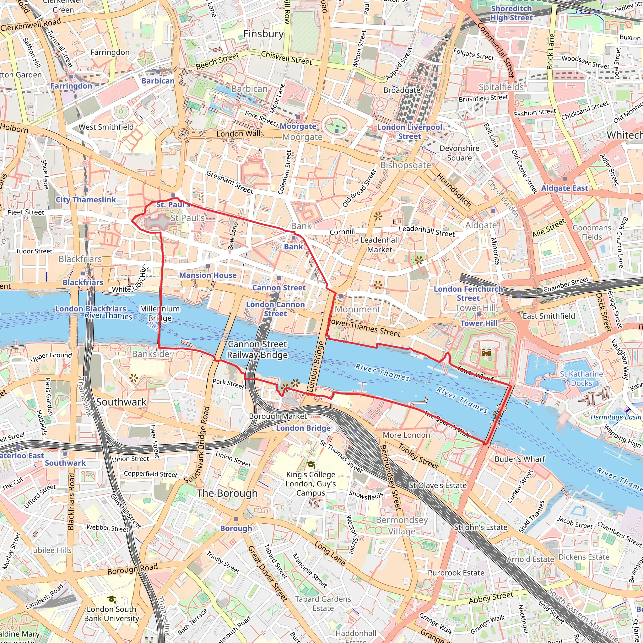 The City of London from Hays Galleria mobile static map