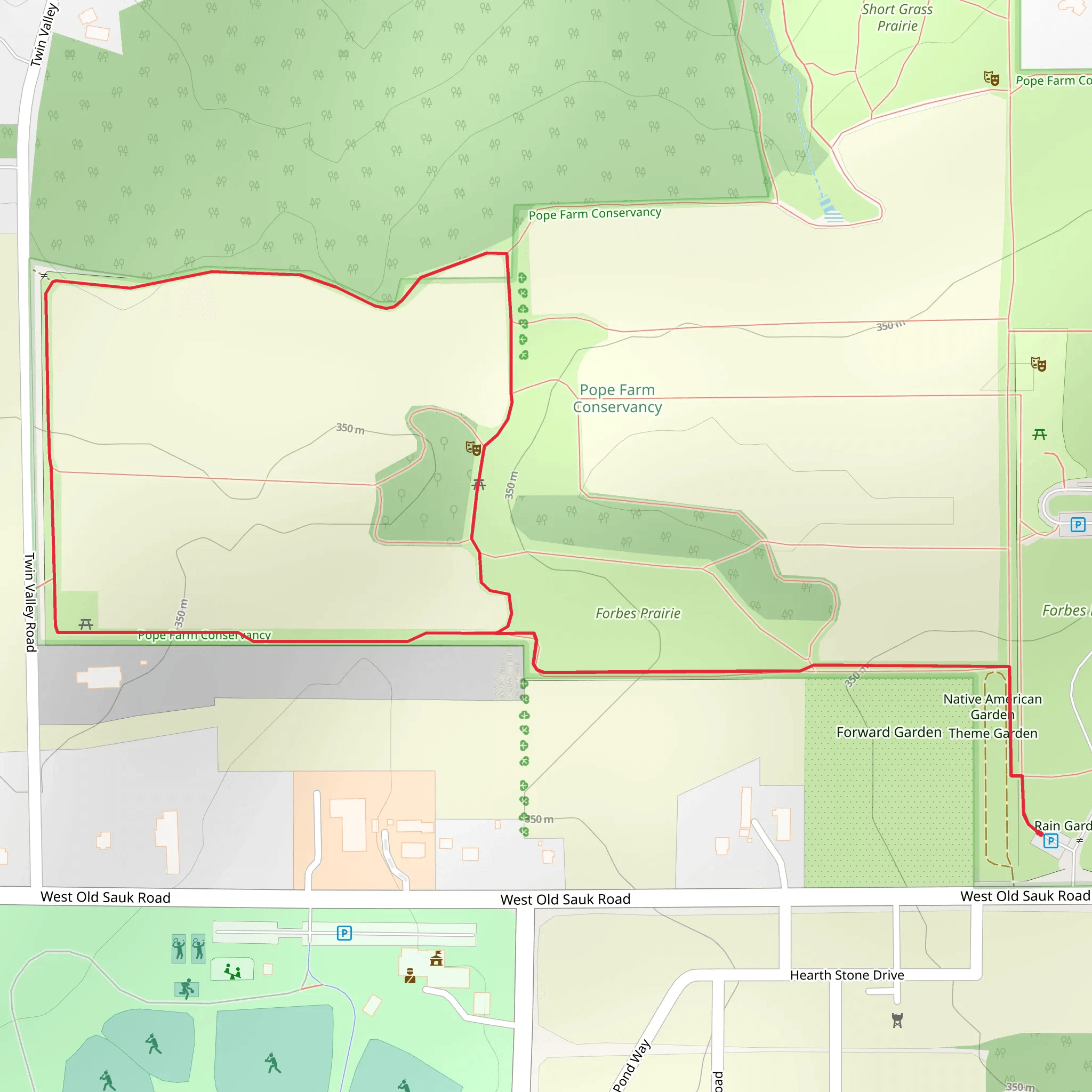 Sugar Maples Loop from Rain Garden mobile static map