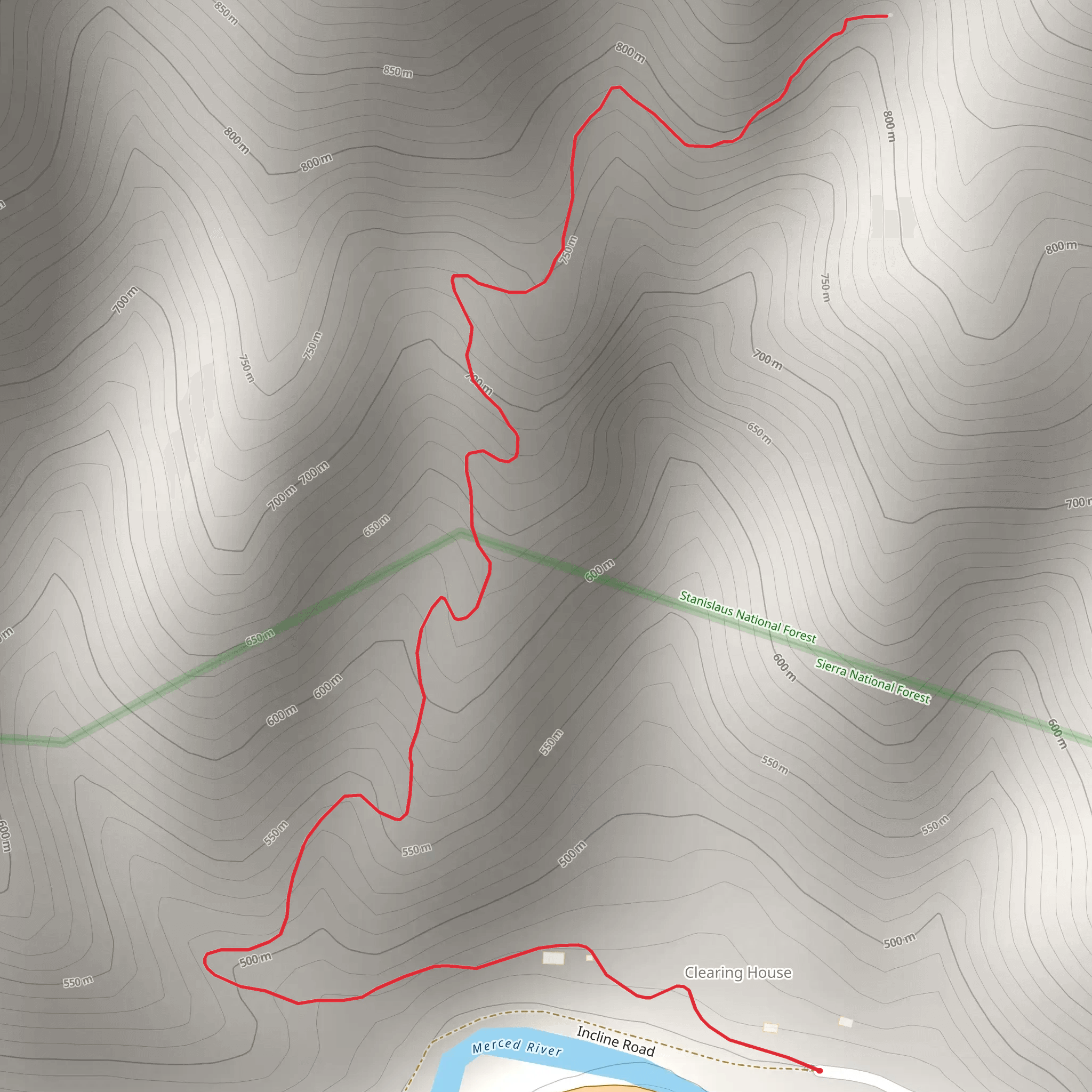 Incline Road Trail - North mobile static map