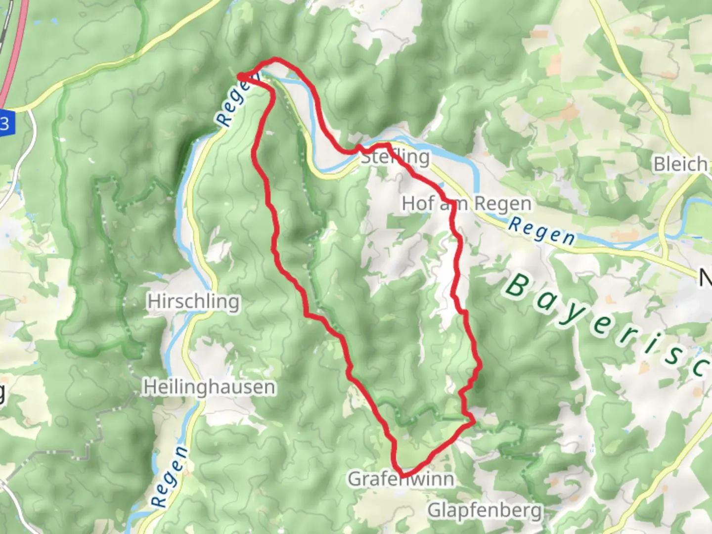 An image depicting the trail Marienthal to Hinterkohlstetten Loop and its surrounding area.