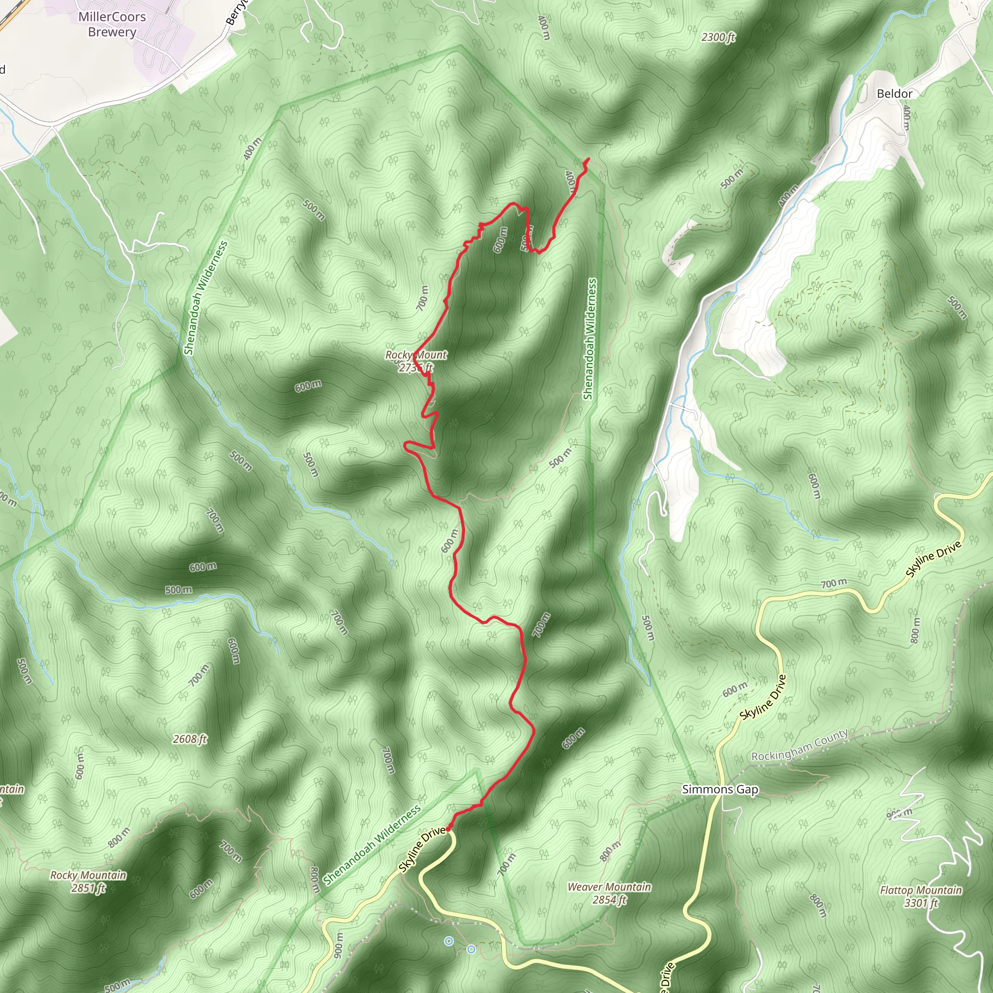 Rocky Mount Trail mobile static map