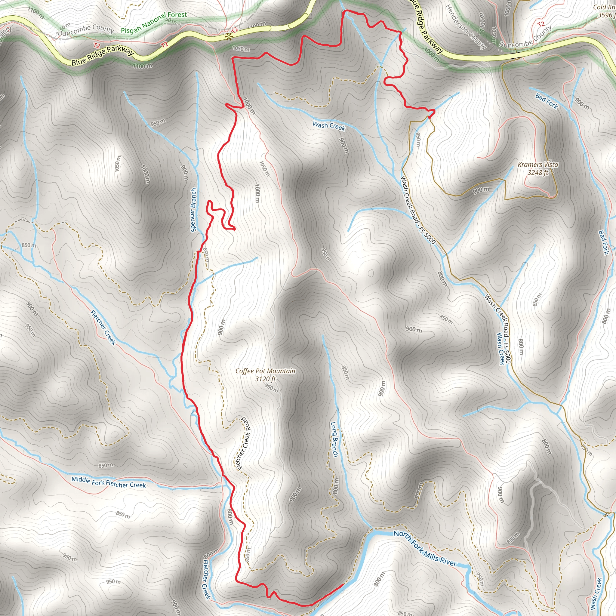 Fletcher Creek Trail mobile static map